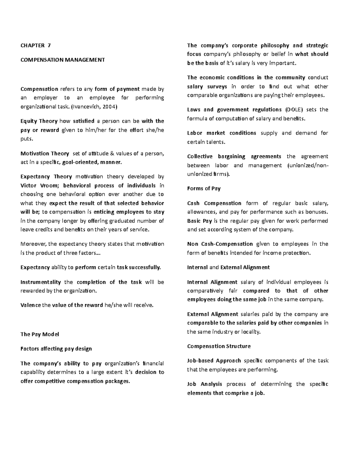 Reviewer on Human Resources II - BASIC CONCEPTS TO TAKE NOTE - CHAPTER ...