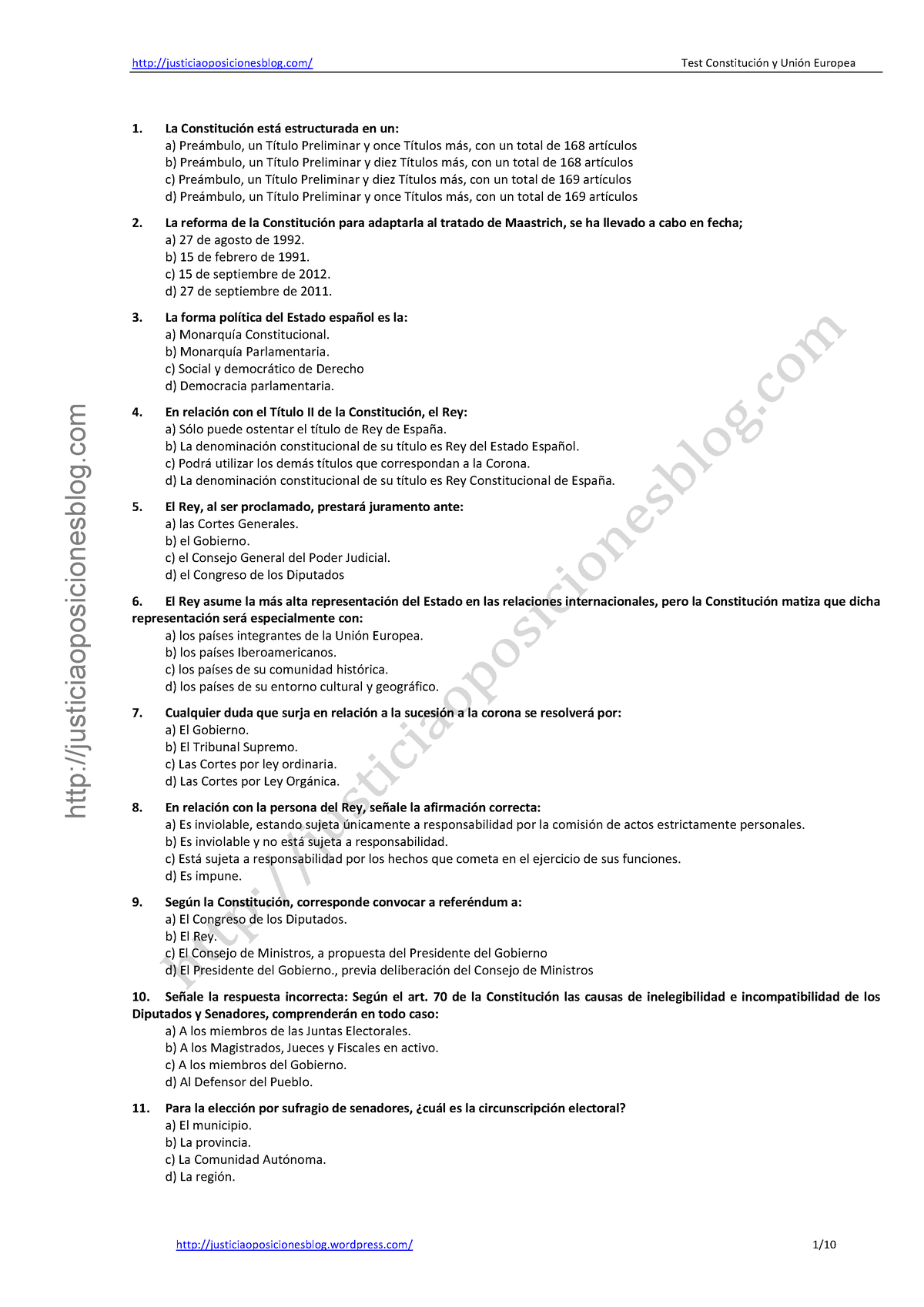 TEST P-01 Tema 01-05 Constitución - UE - 1. La ConstituciÛn Est ...