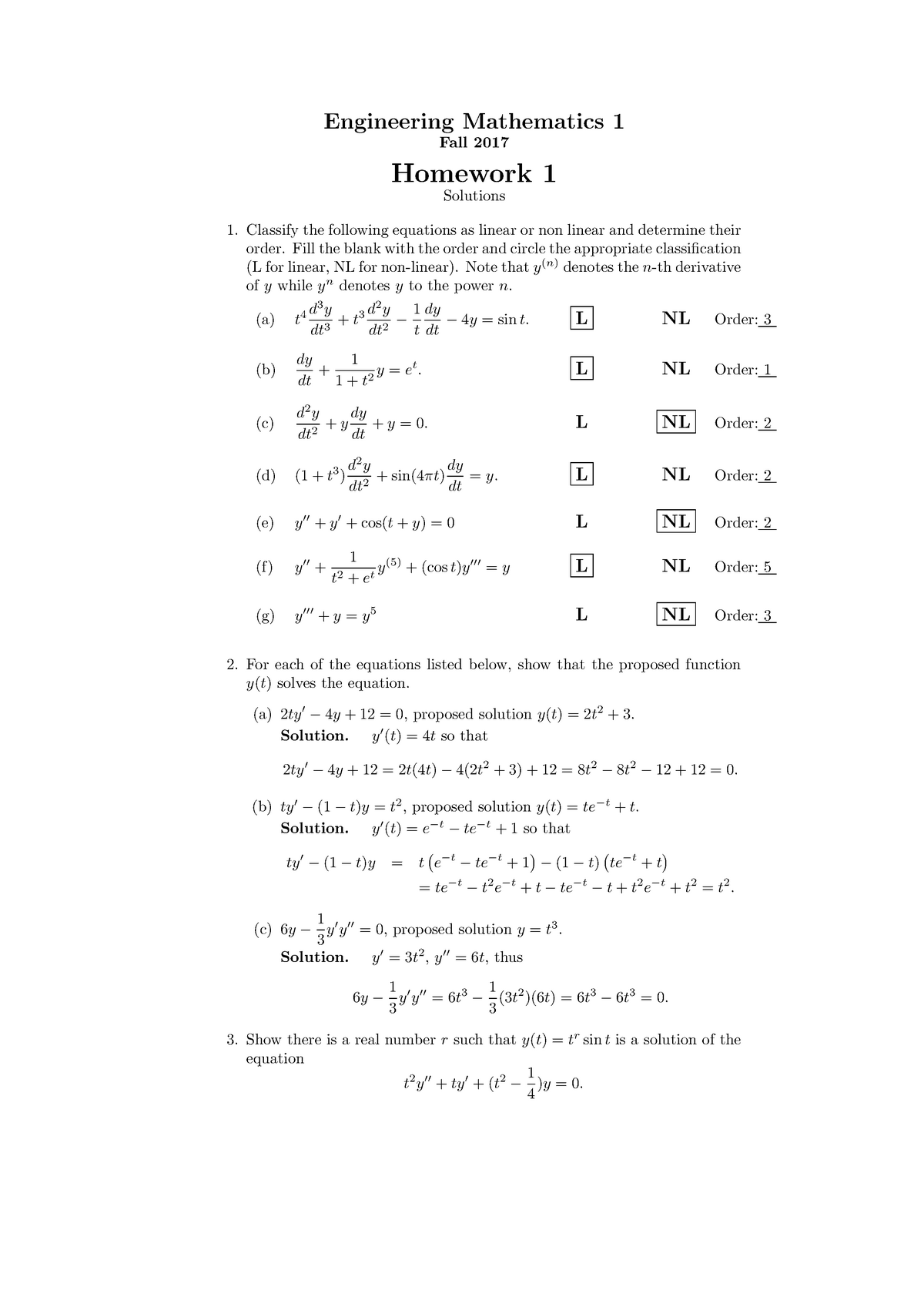 Homework Assignment 1 Solution - Engineering Mathematics 1 Fall 2017 ...