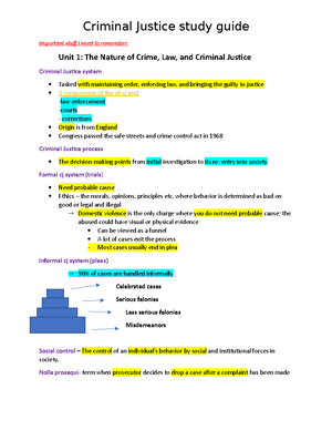 Criminal Justice Chapter 1 Notes - Criminal Justice Chapter 1 Notes The ...