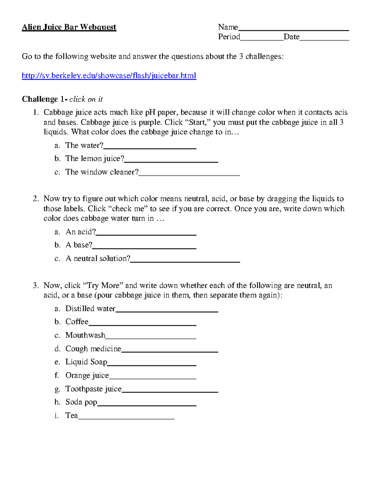 Alien Juice Bar quest berkeley/showcase/flash/juicebar.html