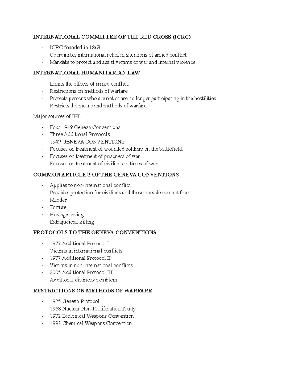 International LAW Notes 19 - INTERNATIONAL COMMITTEE OF THE RED CROSS ...