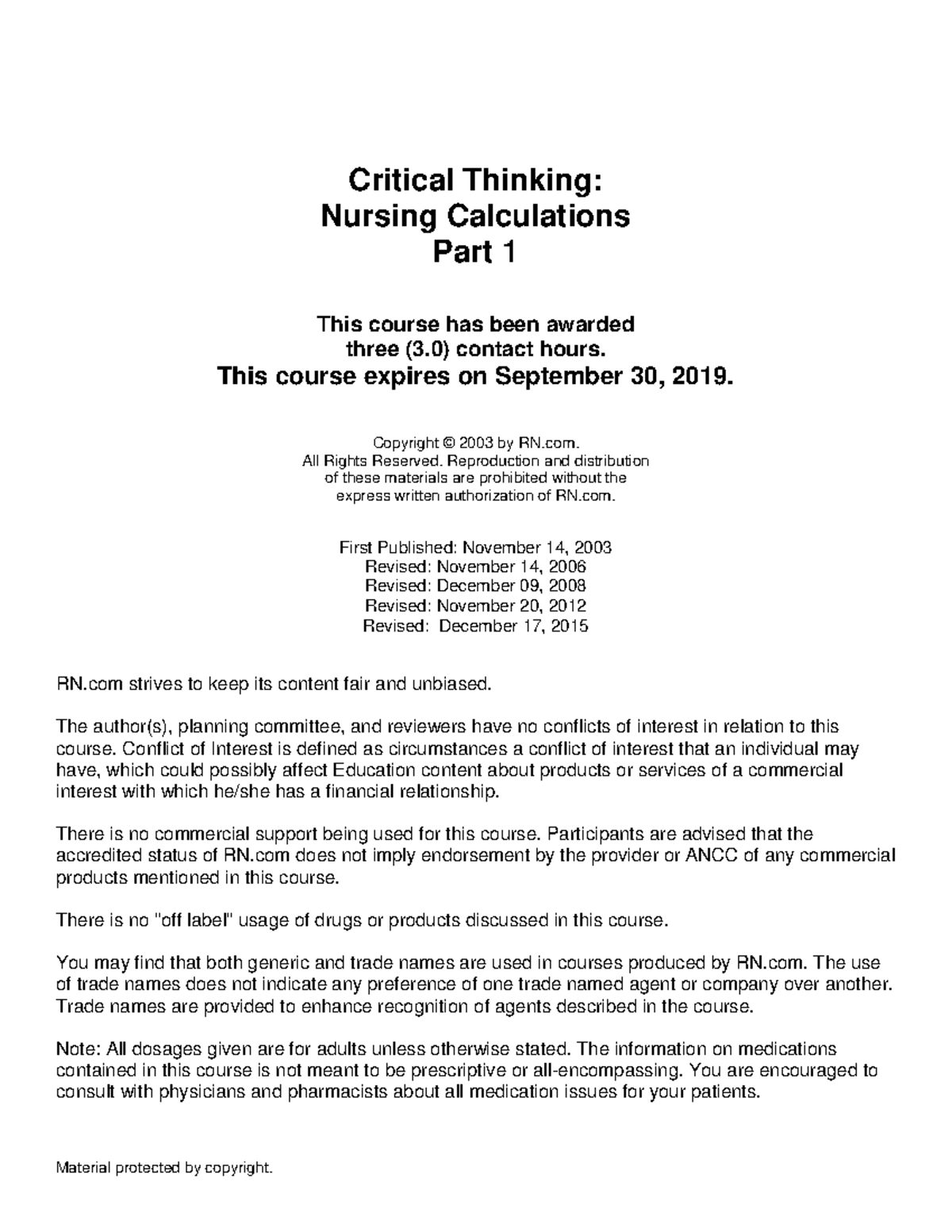 Math for nurses - math notes - Critical Thinking: Nursing Calculations ...