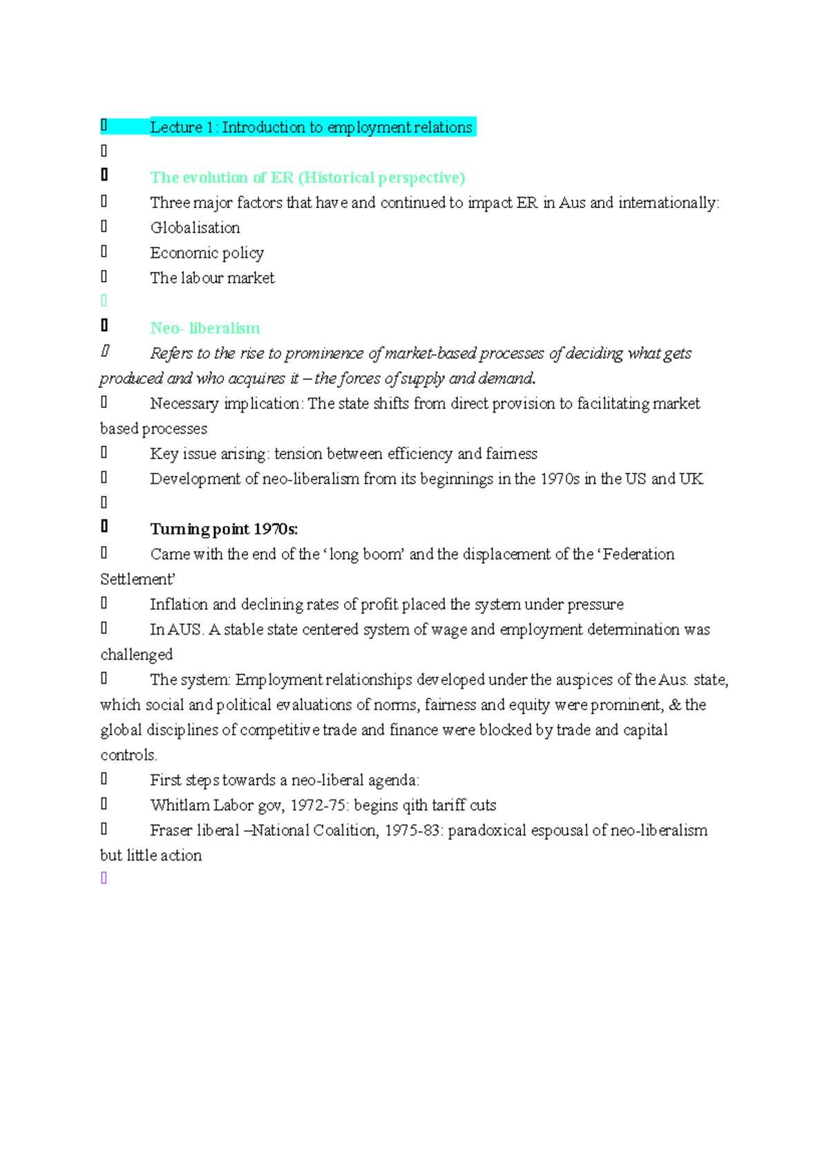 Lecture notes, lectures 1-12 - Lecture 1: Introduction to employment ...