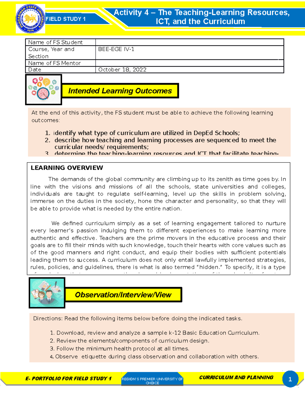 Fs1-activity-4 - This Would Help Many Students For Their Fs - Field 