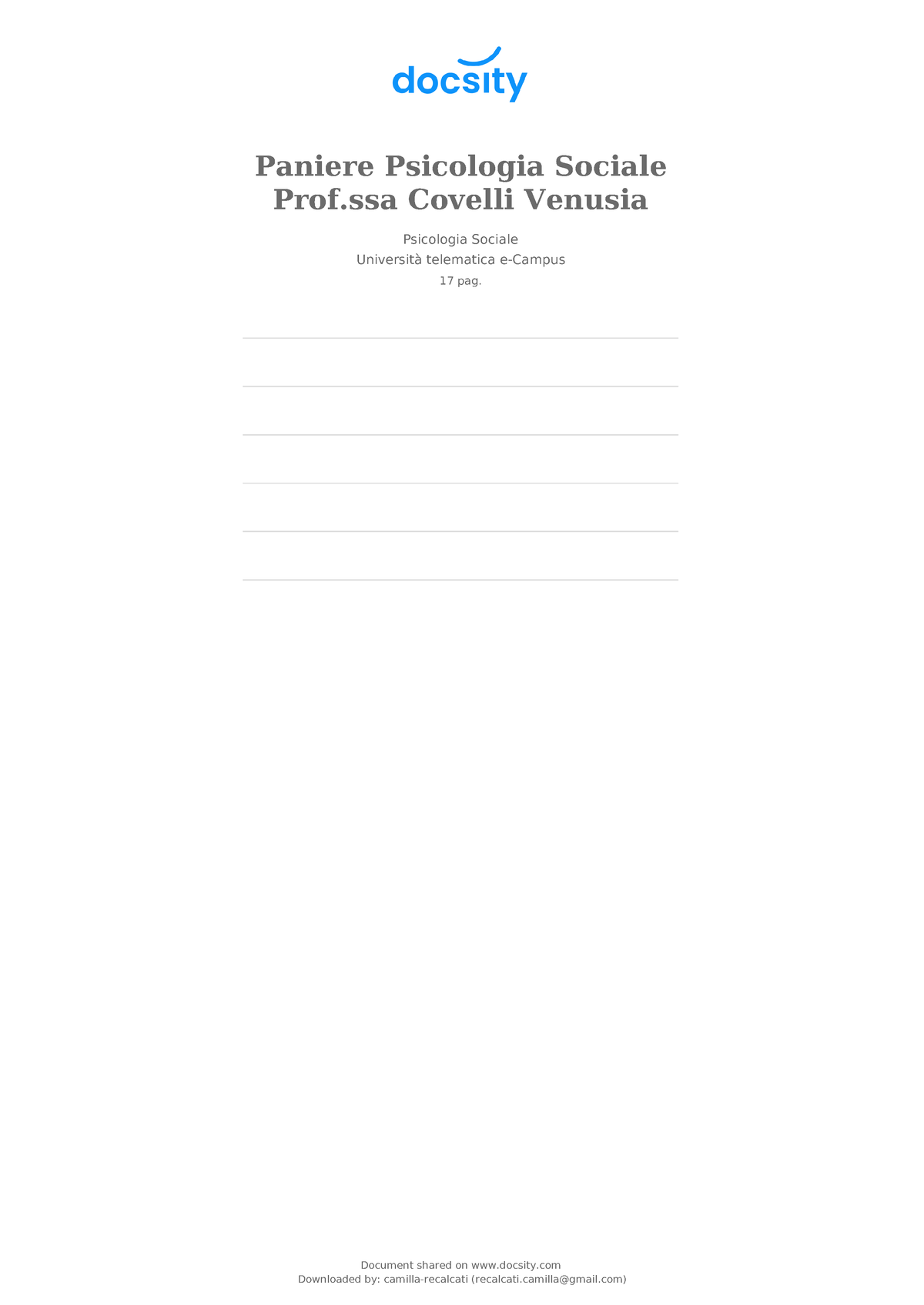 Paniere Psicologia Sociale - Paniere Psicologia Sociale Prof Covelli ...