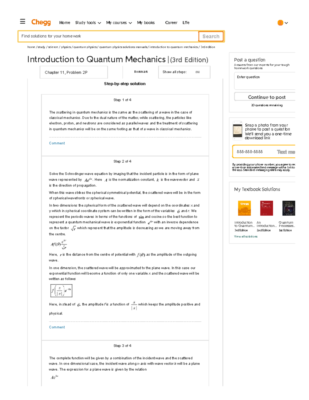 Solved Chapter 11 Problem 2P Solution Introduction To Quantum Mechanics ...