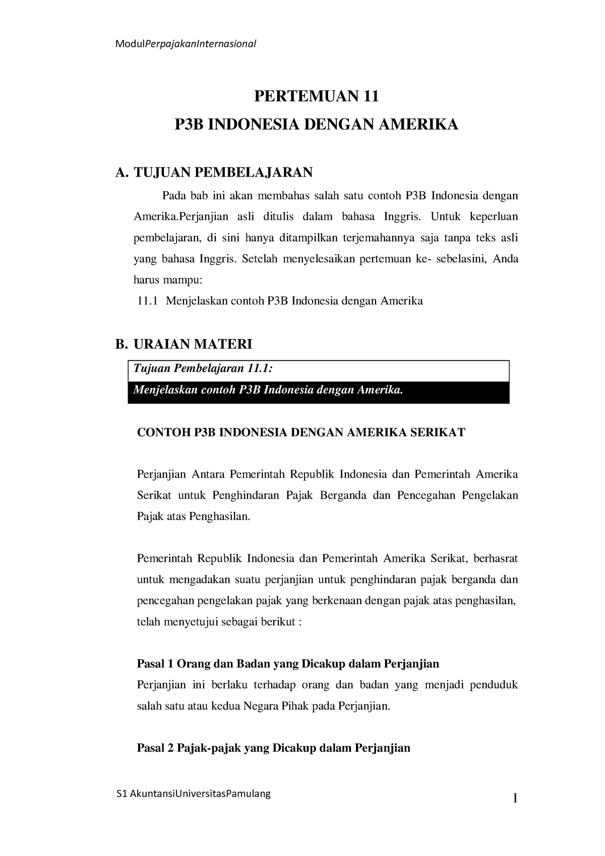 Pertemuan 11 P3B Indonesia Dengan Amerika - PERTEMUAN 11 P3B INDONESIA ...