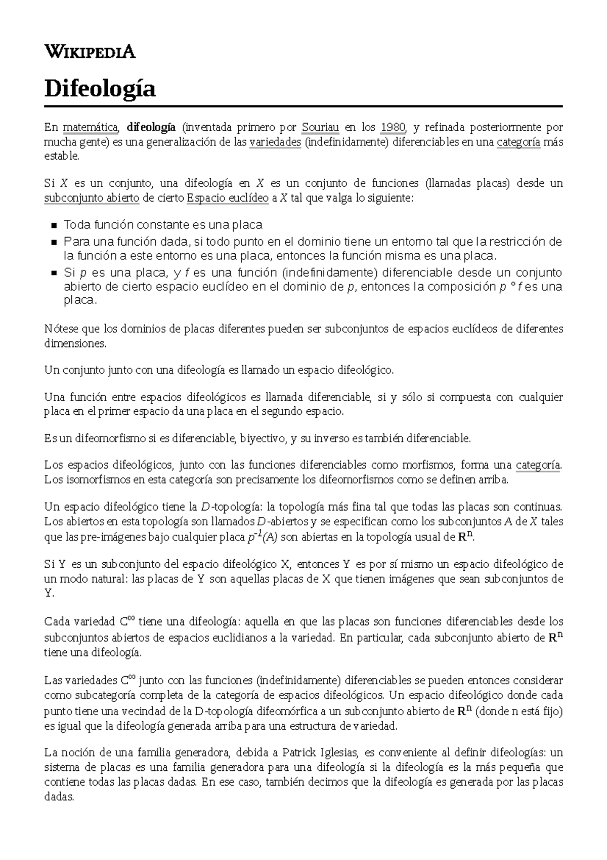 Difeología - Difeología En matemática, difeología (inventada primero ...