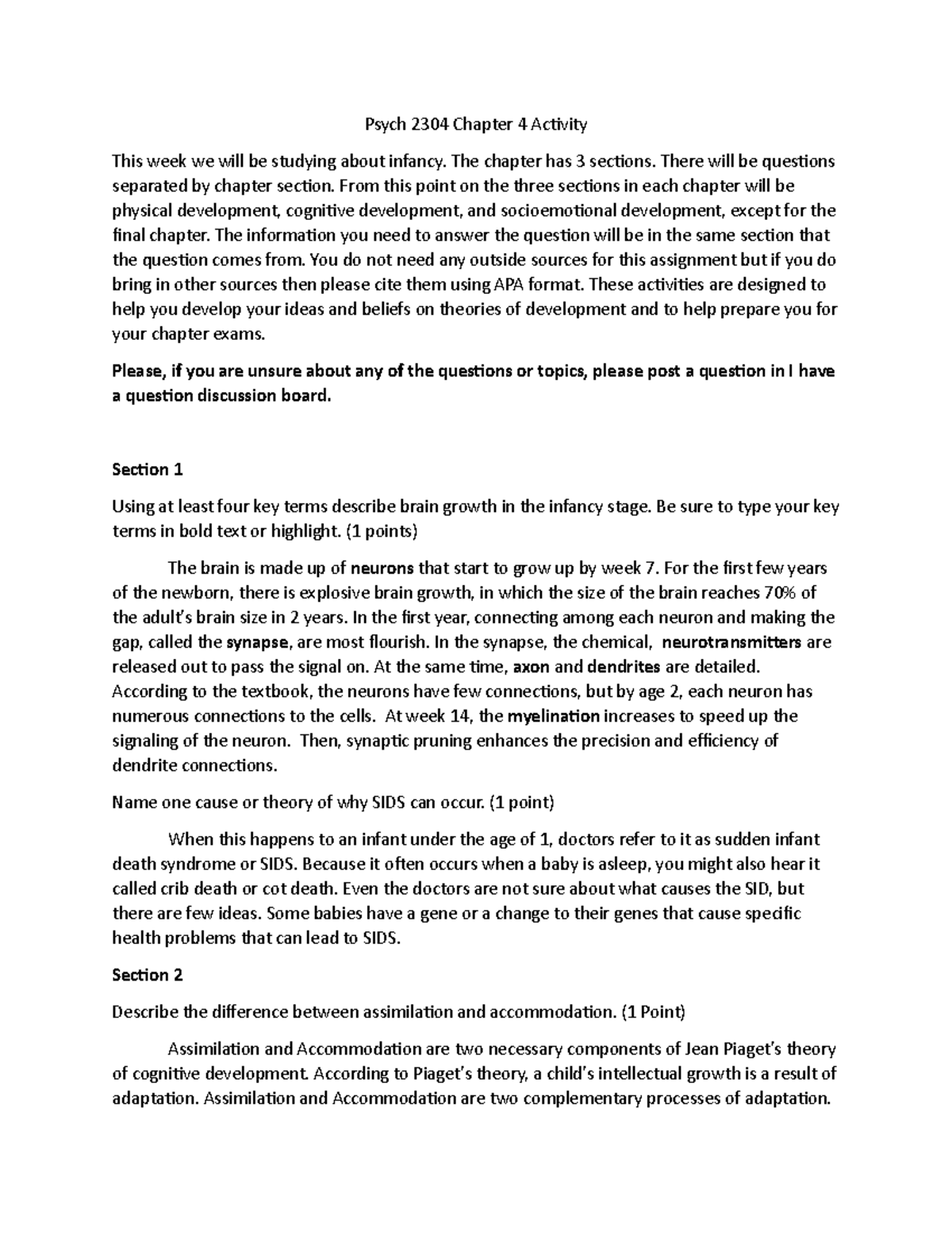 Psych 2304 Chapter 4 Activity Psych 2304 Chapter 4 Activity This week