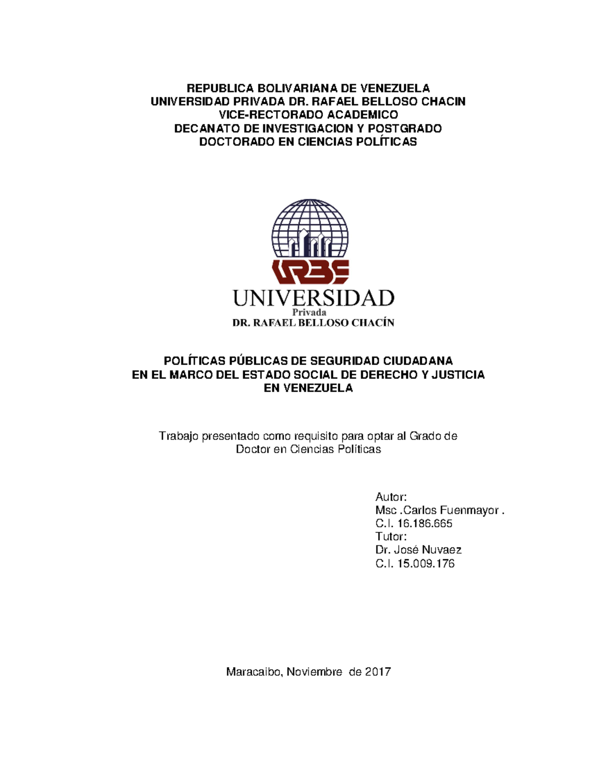 Tesis budeny - REPUBLICA BOLIVARIANA DE VENEZUELA UNIVERSIDAD PRIVADA ...