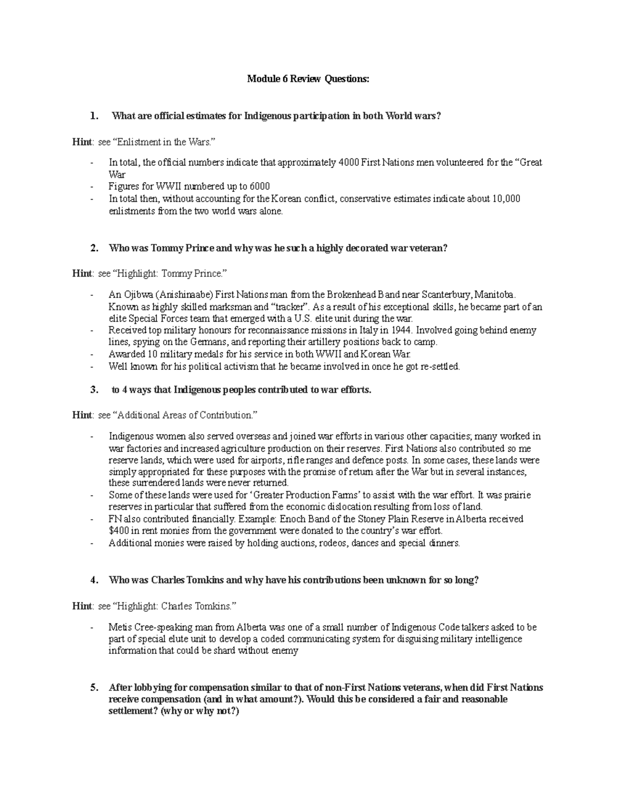 Module 6 12 Review Questions Module 6 Review Questions 1. What are official estimates for