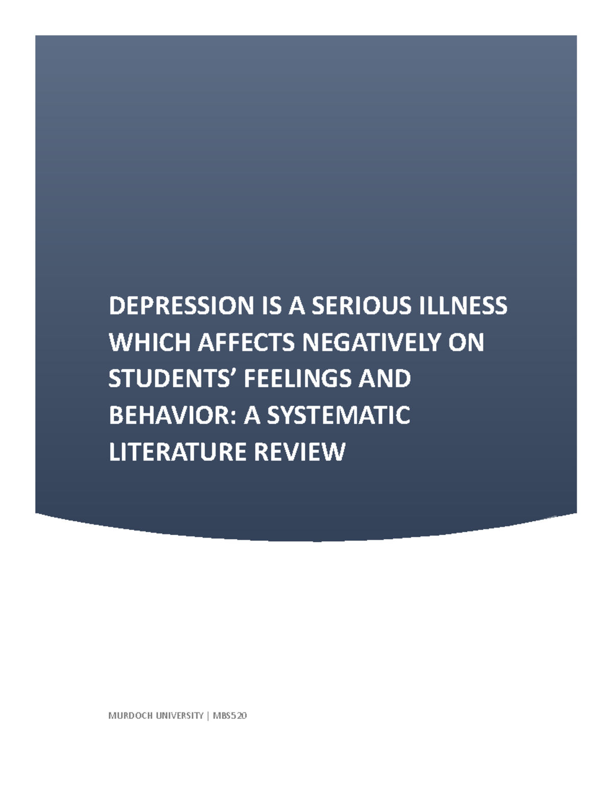 systematic literature review depression