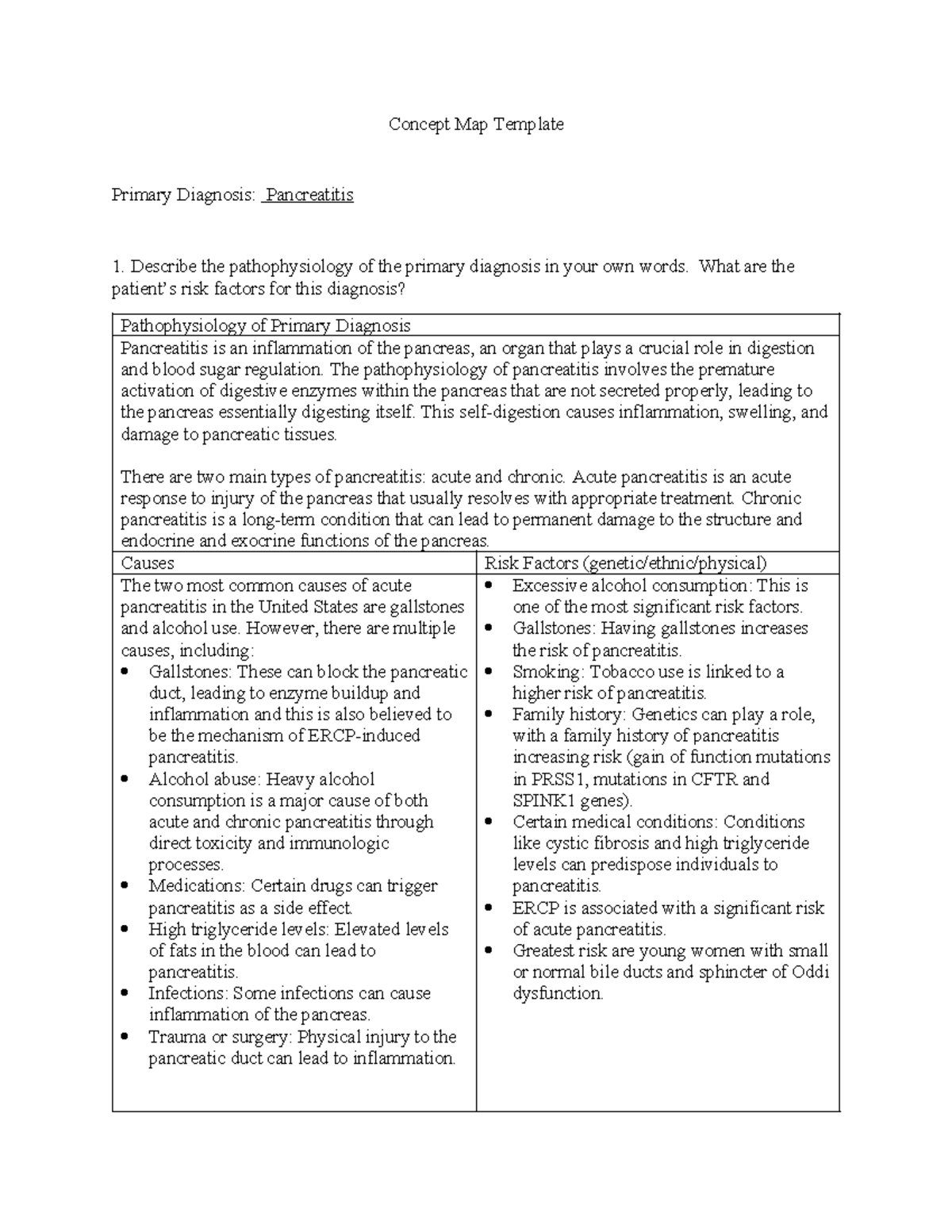 NURS 6501 Week 5 Mind Map Assignment - Concept Map Template Primary ...