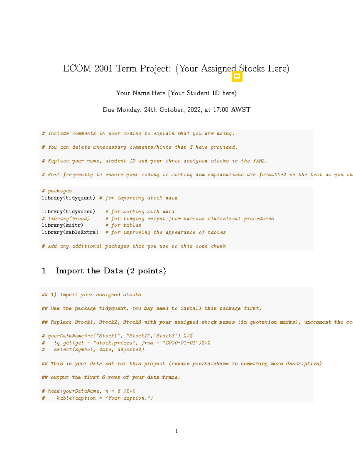 2001 RMarkdown Starter 2001 Term Project (Your Assigned