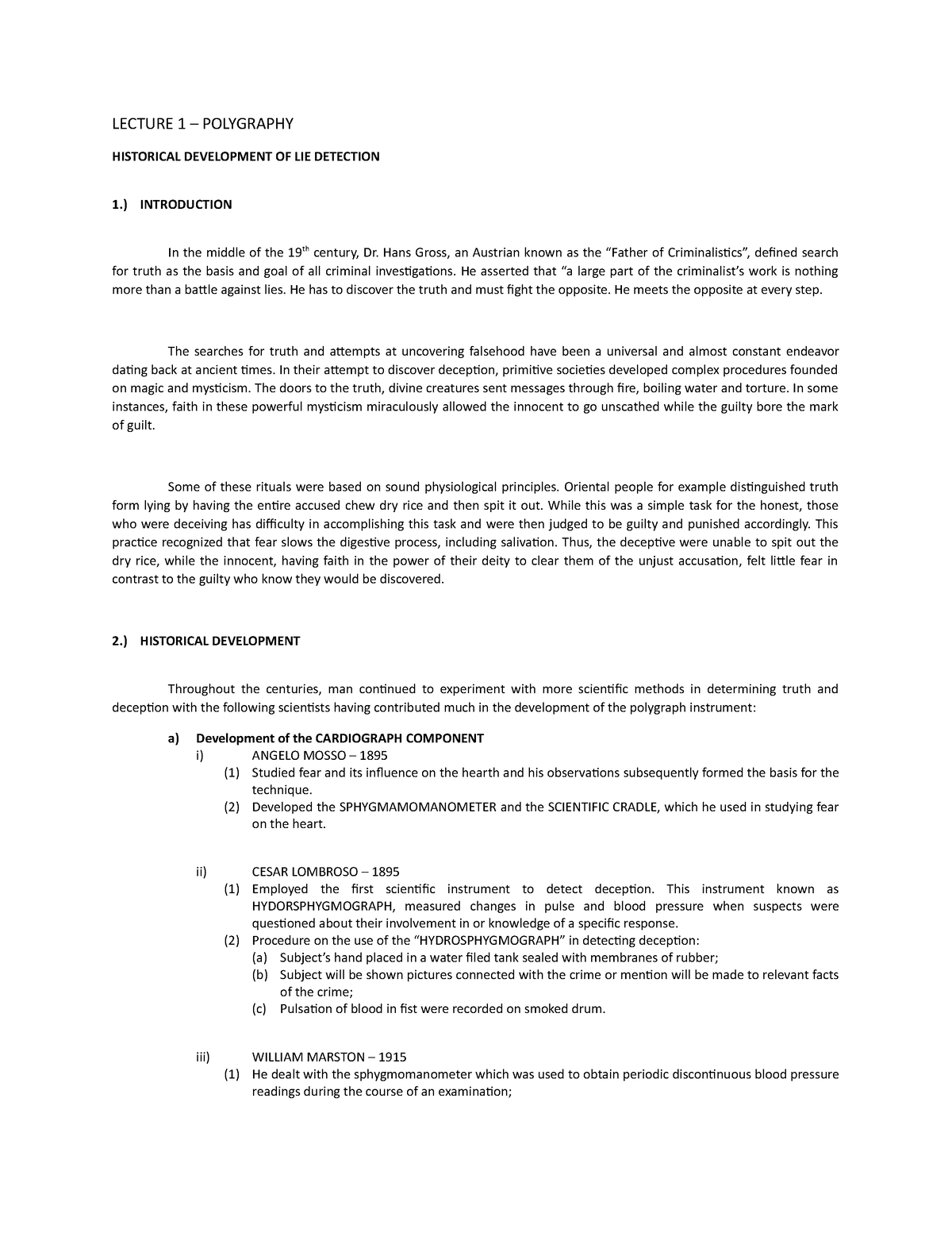 Lecture 1- Polygraphy - LECTURE 1 – POLYGRAPHY HISTORICAL DEVELOPMENT ...