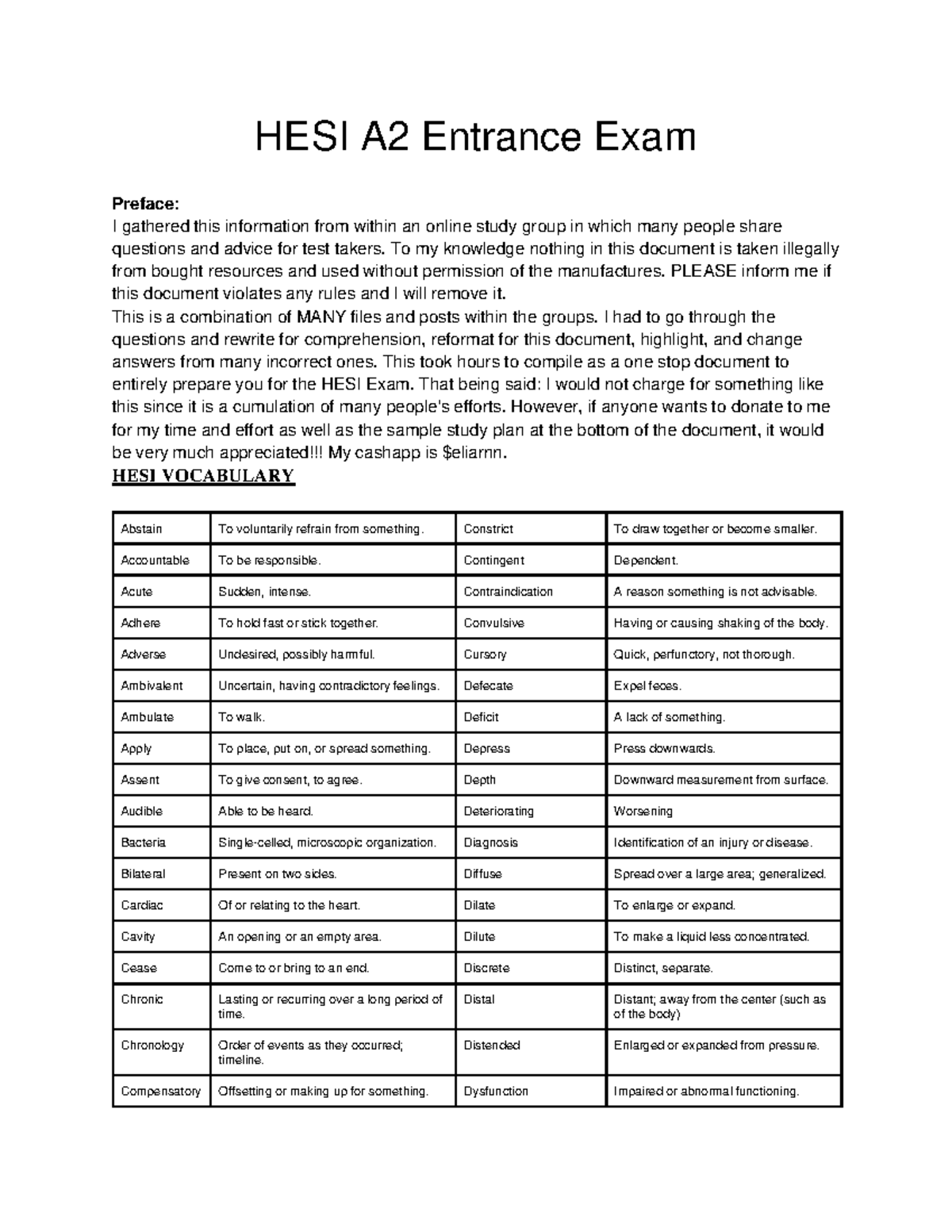 HESI 1 Repaired - Hesi Entrance Exam Version 1 - HESI A2 Entrance Exam ...