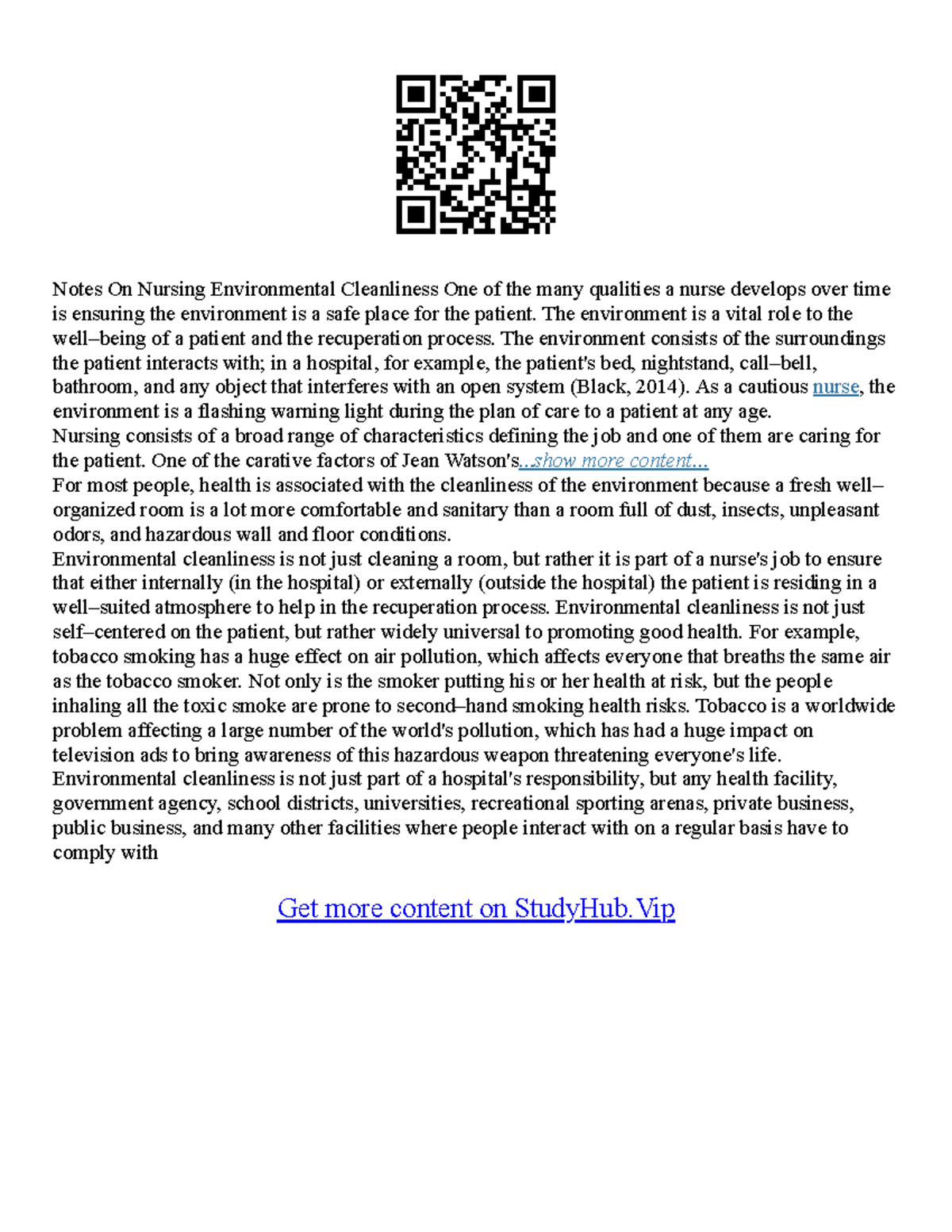 Essay On Cleanliness Notes On Nursing Environmental Cleanliness One