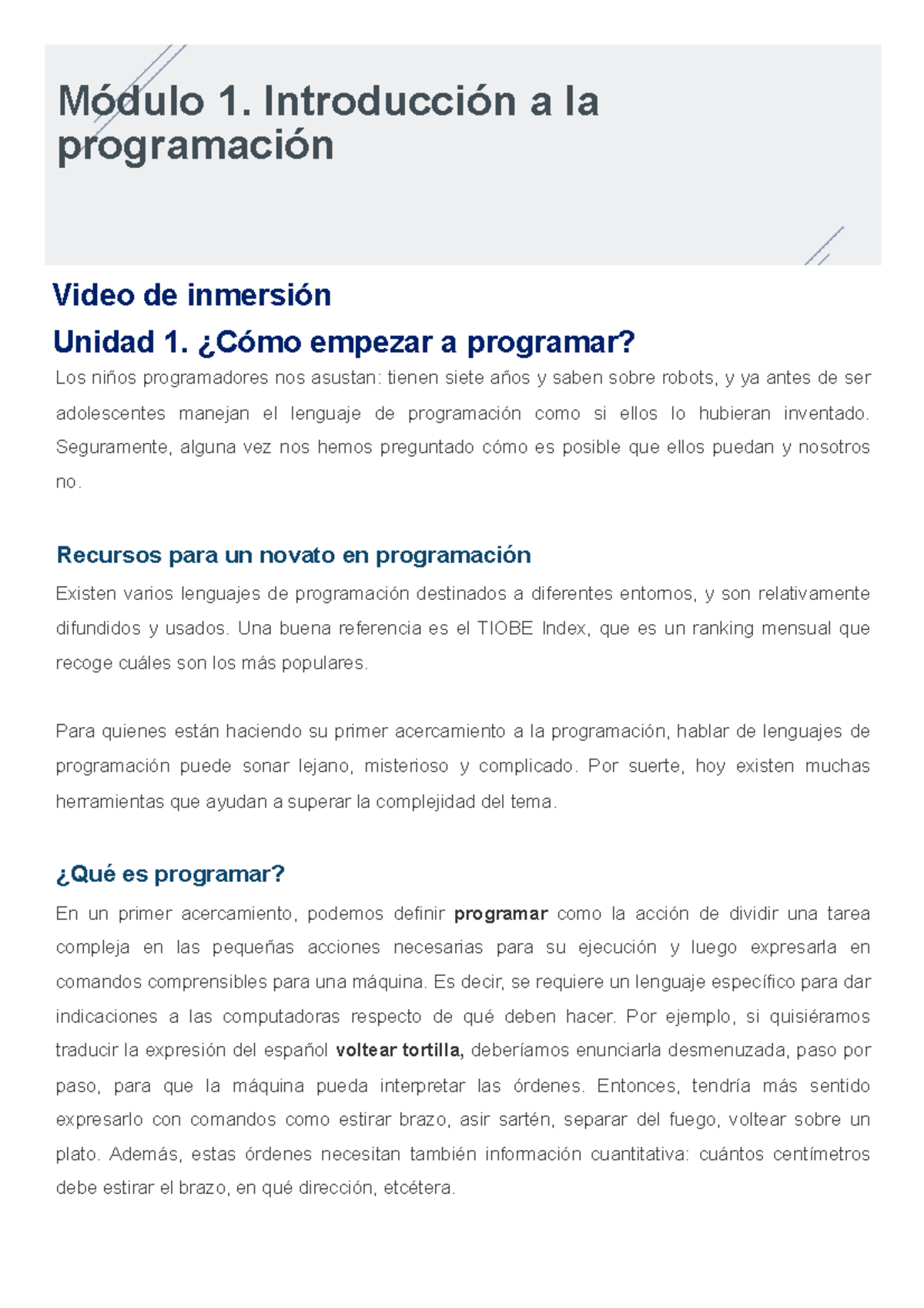 M1 - curso programacion - Módulo 1. Introducción a la programación ...
