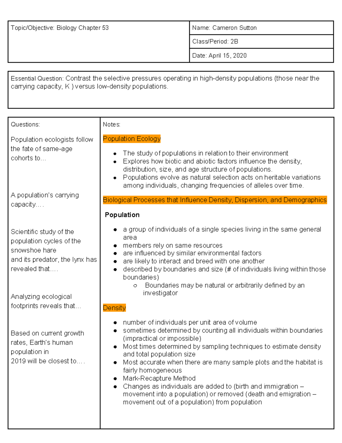 chap-53-notes-bio-1407-topic-objective-biology-chapter-53-name