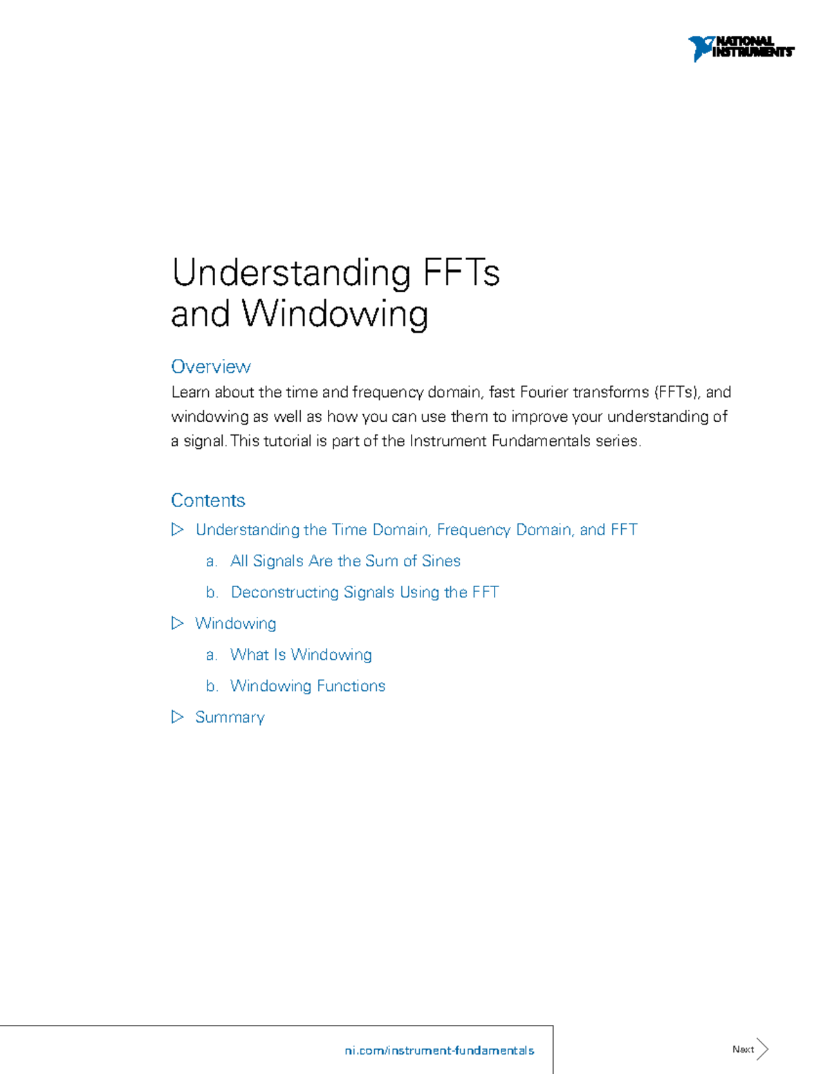 Understanding FFTs and Windowing - ni/instrument-fundamentals Next ...
