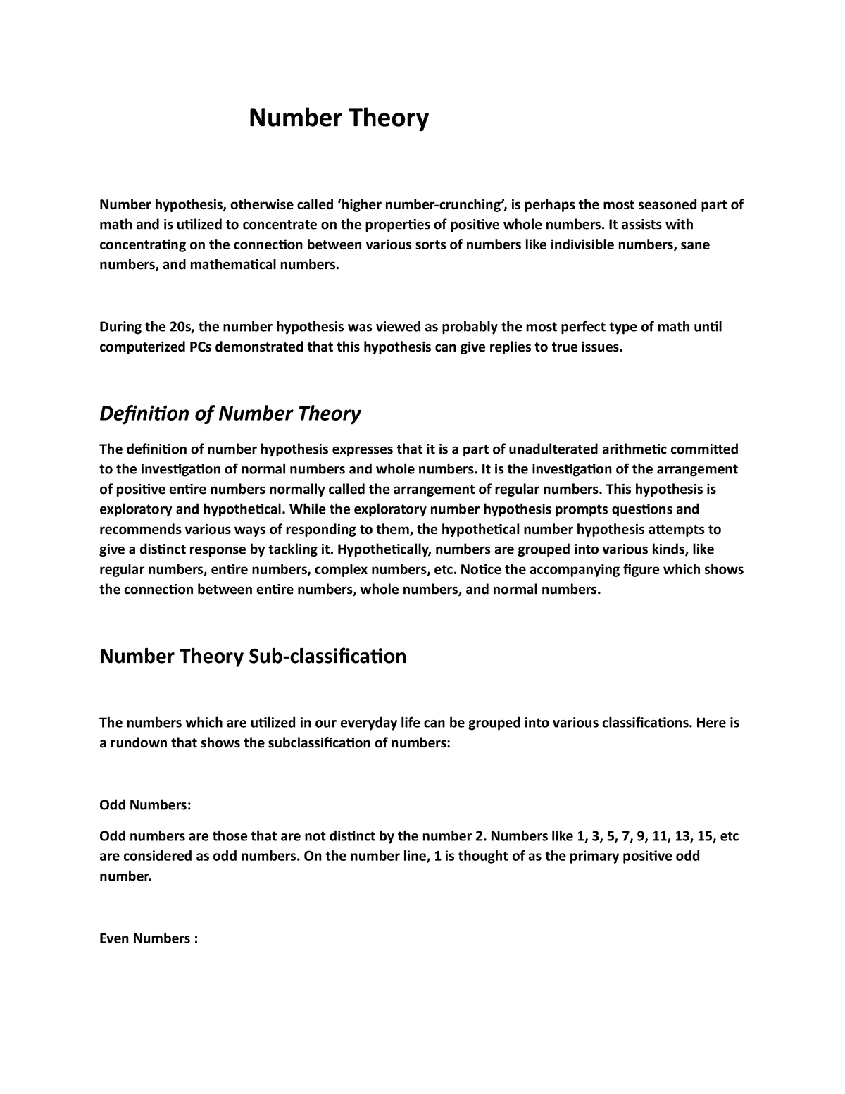 thesis title about number theory