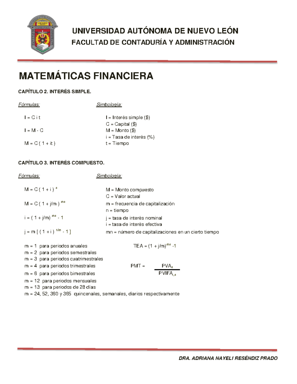 Formulario Mate Financiera - UNIVERSIDAD AUTÓNOMA DE NUEVO LEÓN ...
