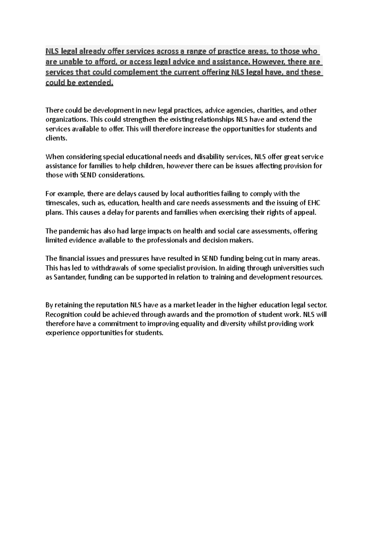 Script law NLS legal already offer services across a range of