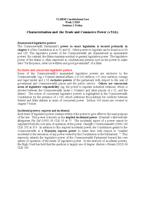 ACL - Lec 1 - Australian Constitution Law Notes - LPAB06 - USyd - Studocu