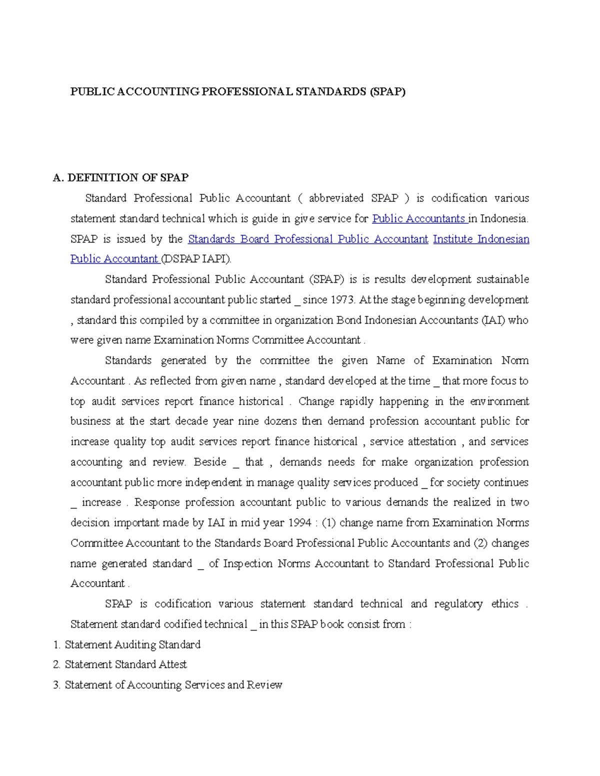 Public Accounting Professional Standard PUBLIC ACCOUNTING