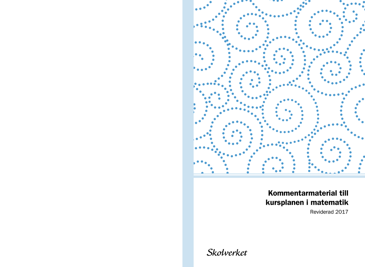 Kommentarer Material För Läroplan I Matematik - Kommentarmaterial Till ...