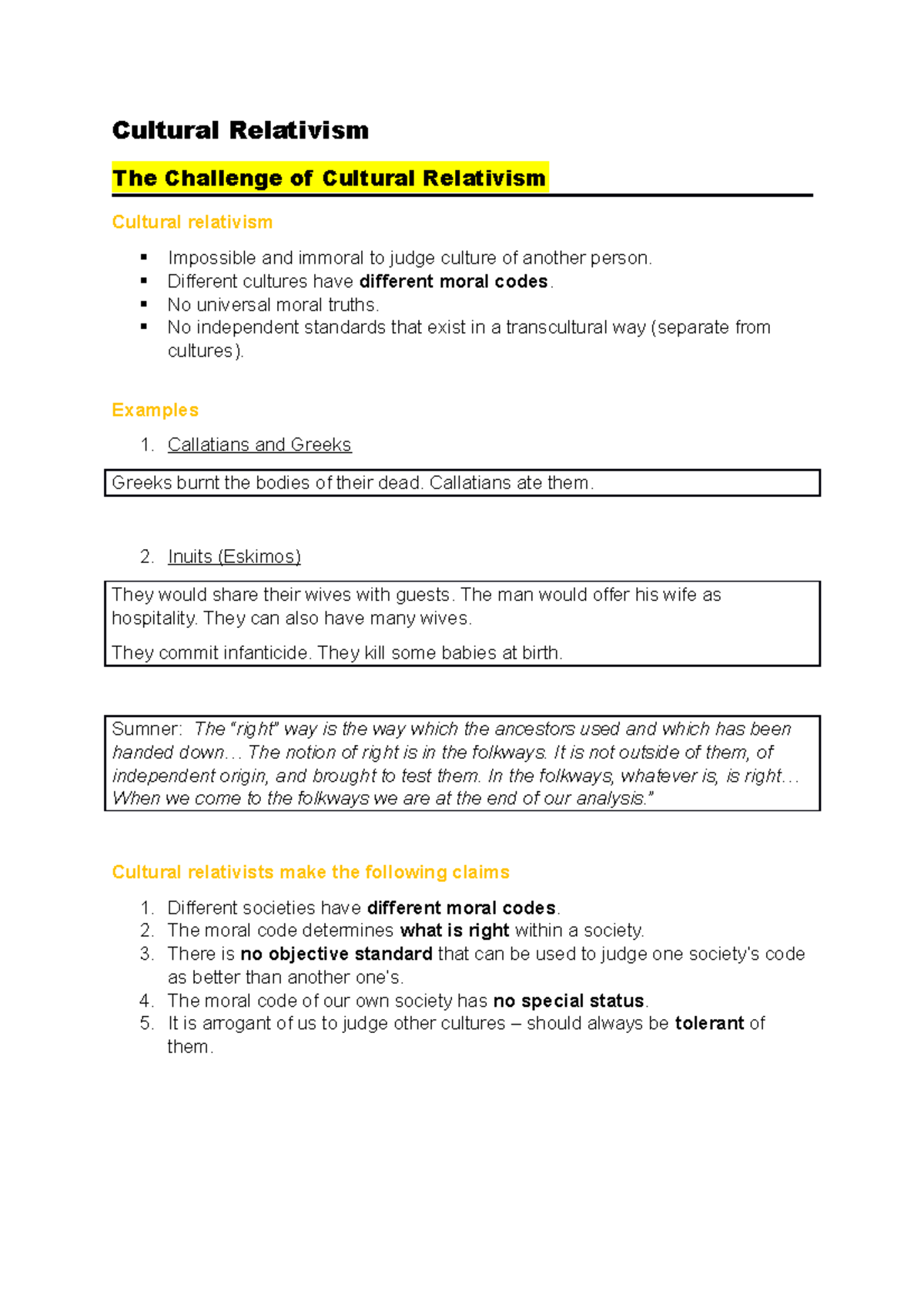 7 Cultural Relativism - SFVVSD - Cultural Relativism The Challenge Of ...