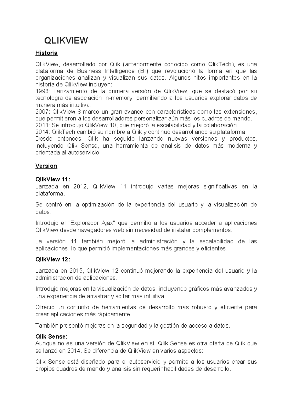Qlikview - Cognoos - Resumen Base de Datos II - QLIKVIEW Historia ...