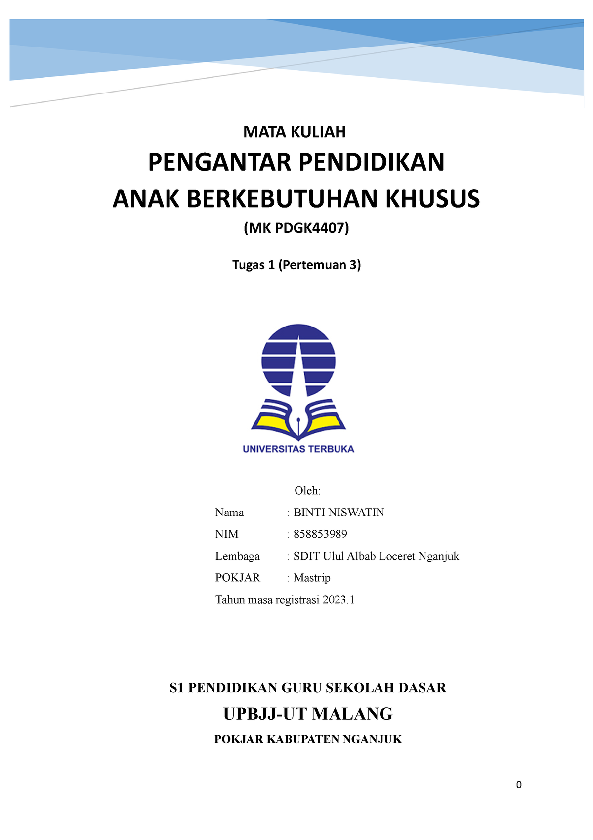 Binti Niswatin PGSD BI TT 2 Pengantar Pendidikan ANAK Berkebutuhan ...