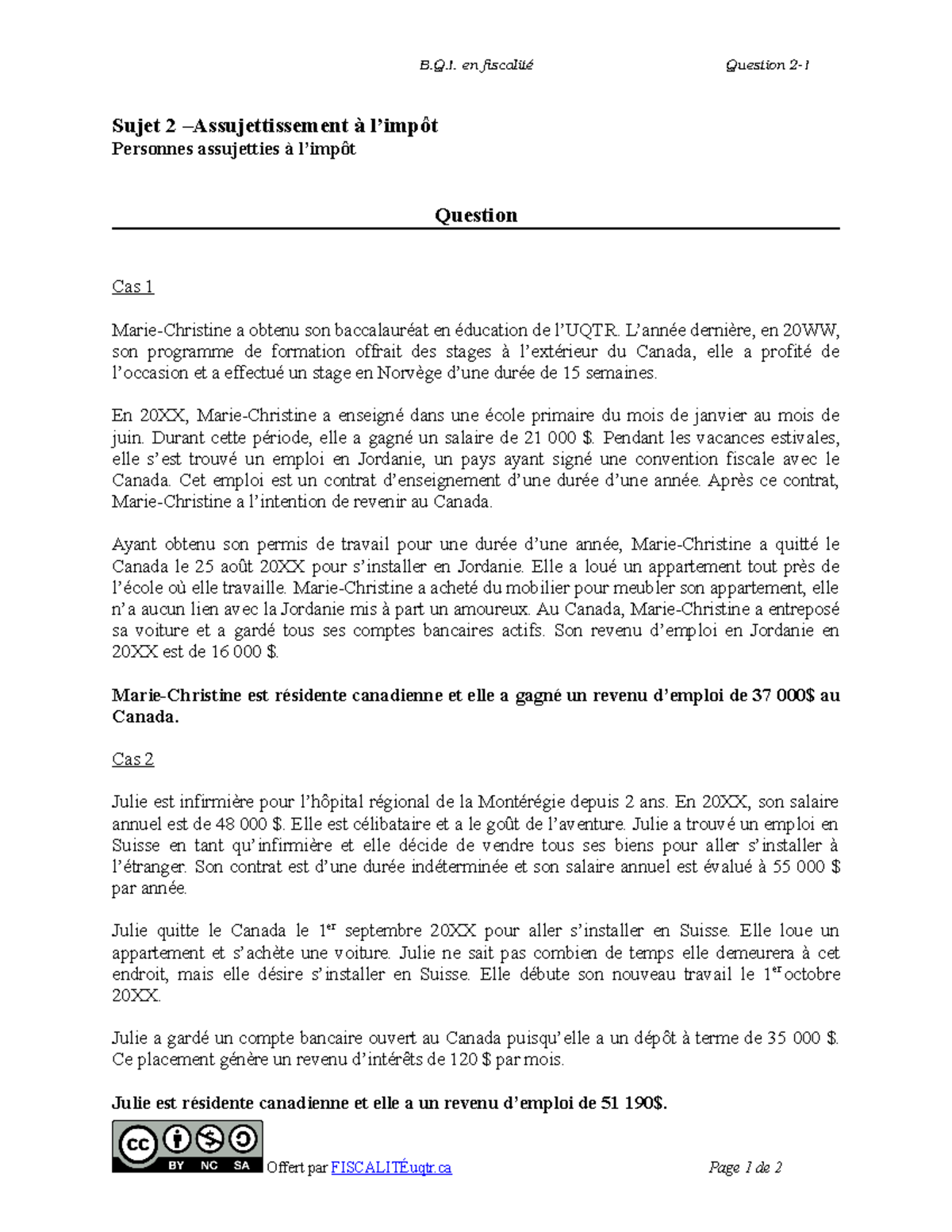 Question 2-1-1 - Simulation Pratique + Note De Cours - B.Q. En ...