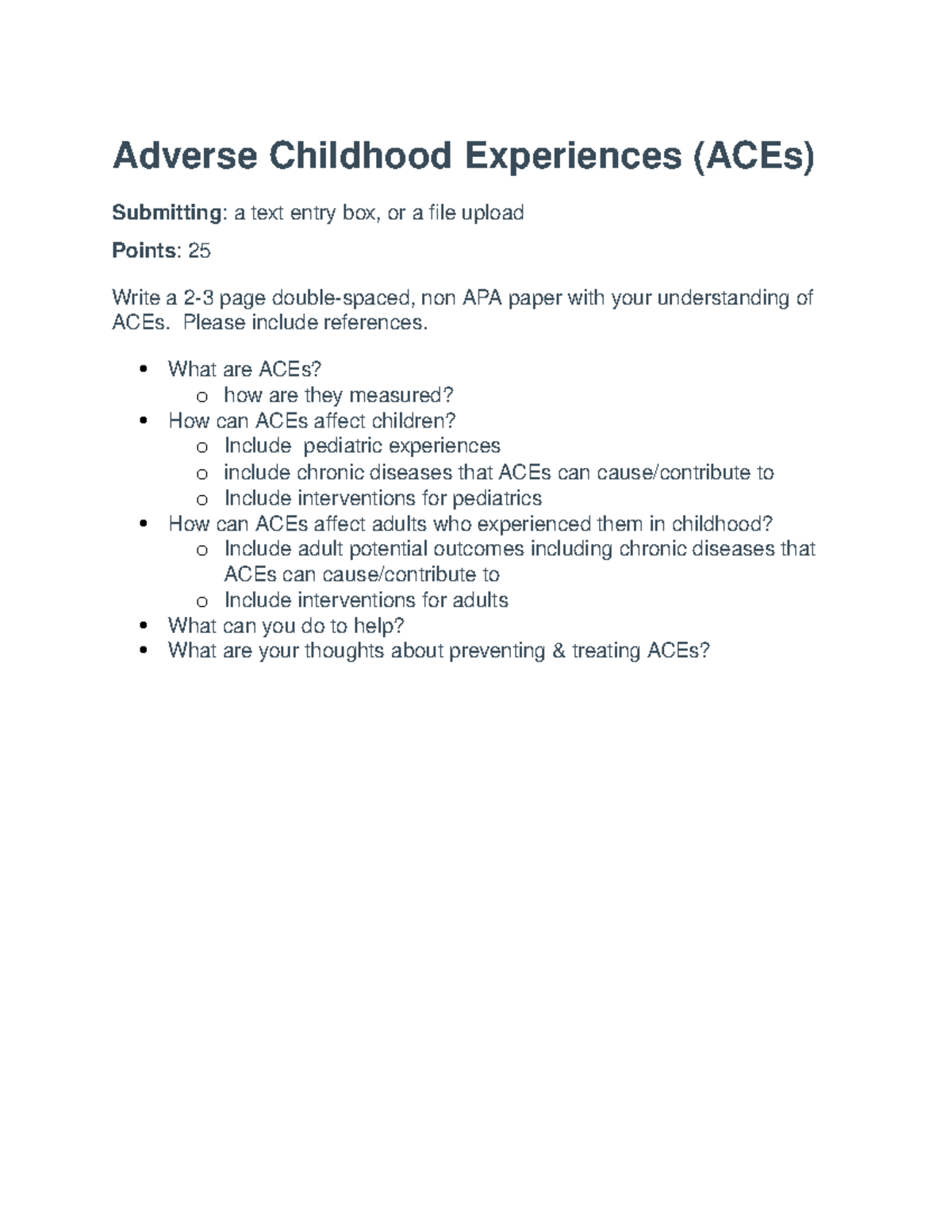 ACES 103 Transition To The Nursing Profession NR-103 - Adverse Chi ...