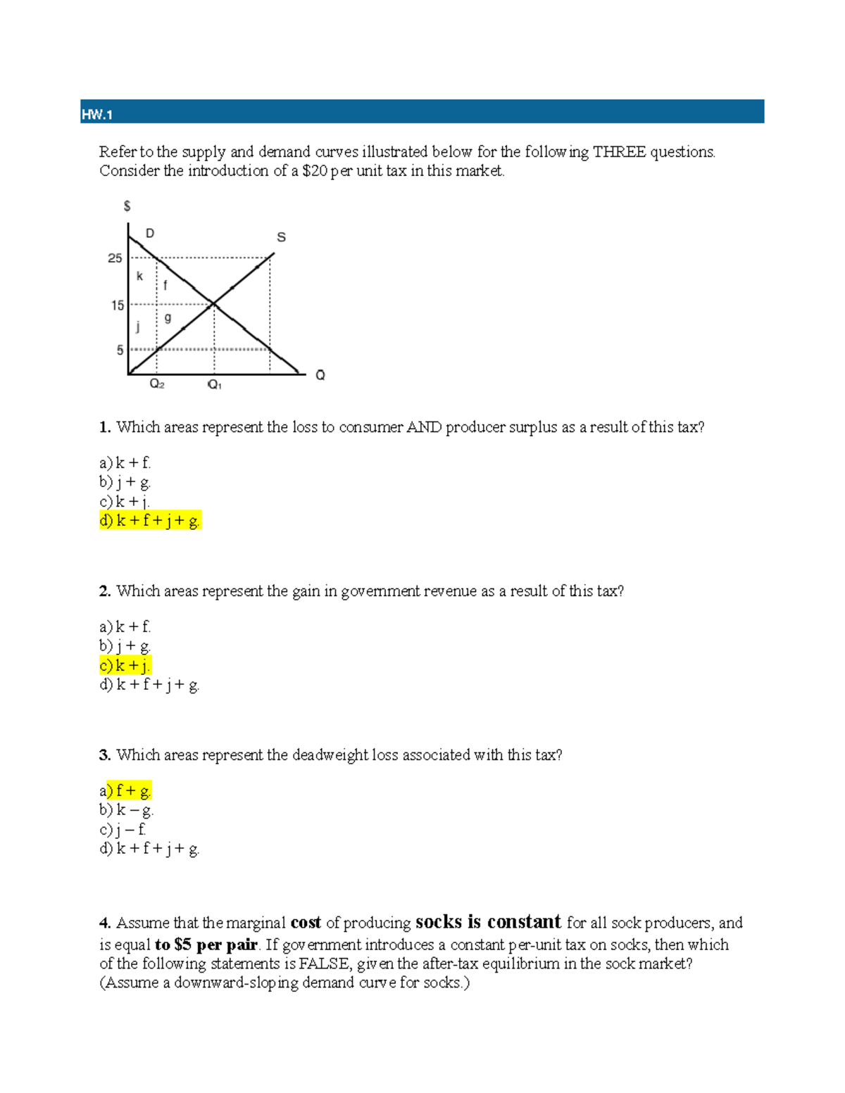 hw1-answers-of-homework-hw-refer-to-the-supply-and-demand-curves