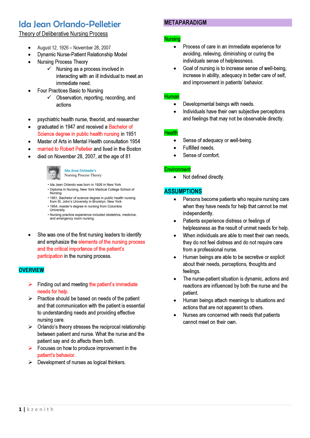 deliberative nursing process theory case study