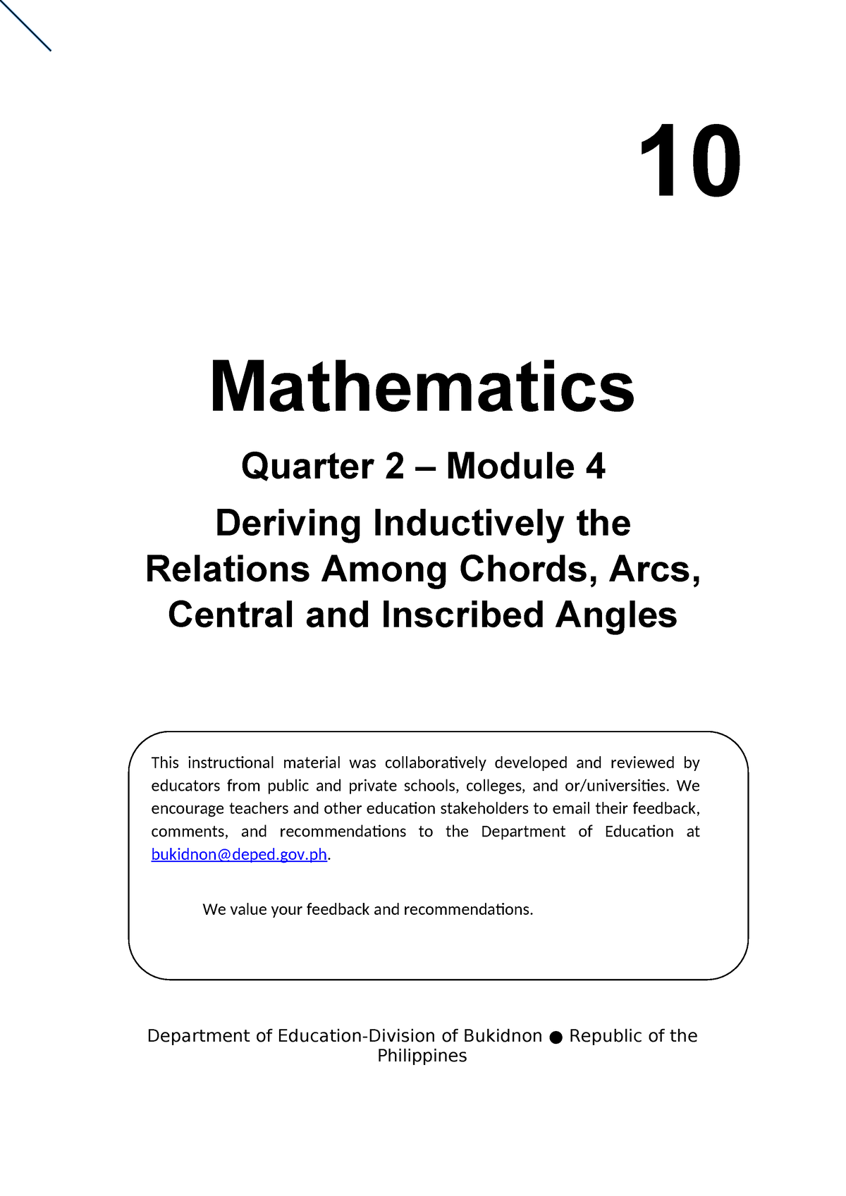 Math 10 Q2 Module 4 - Math Grade 10 Quarter 2 - This Instructional ...