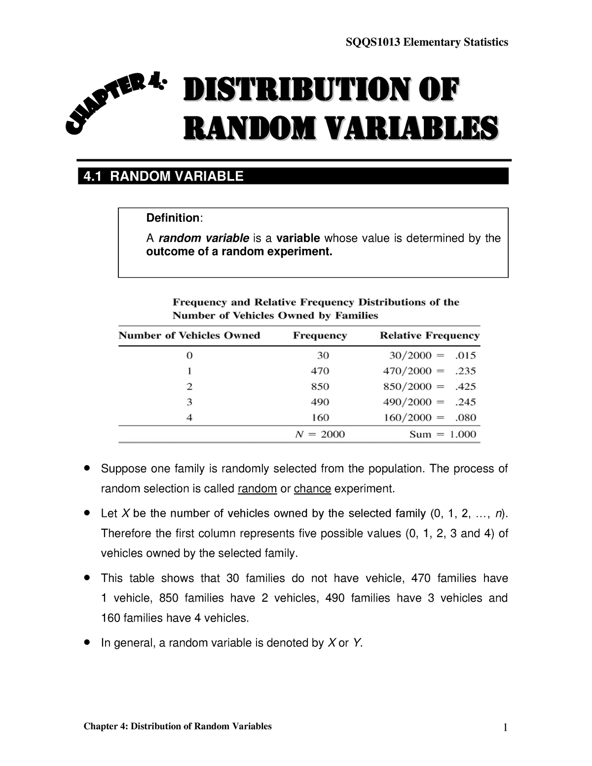 elementary statistics assignment uum