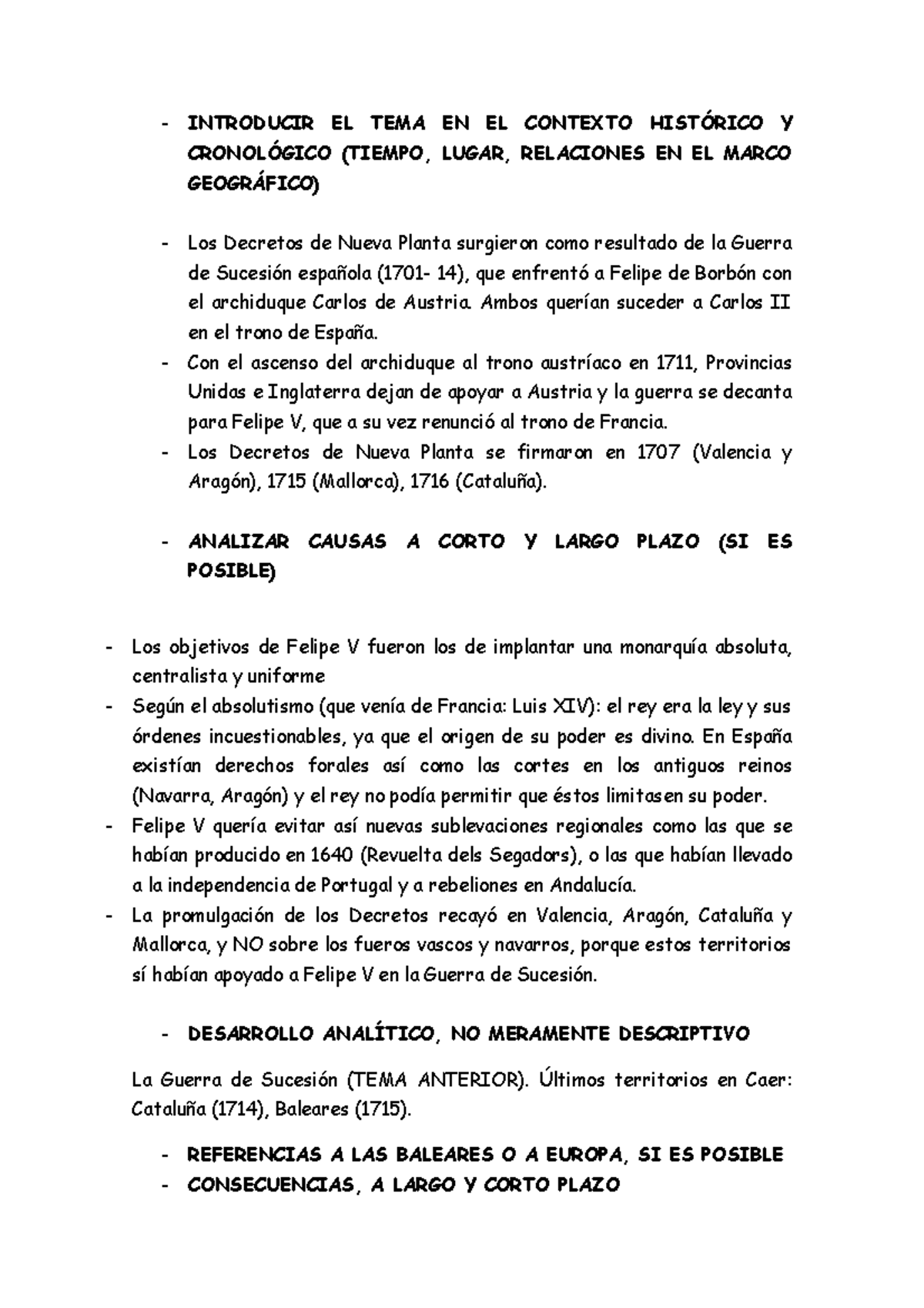 Causas Y Consecuencias De Los Decretos De Nueva Planta Derecho Studocu