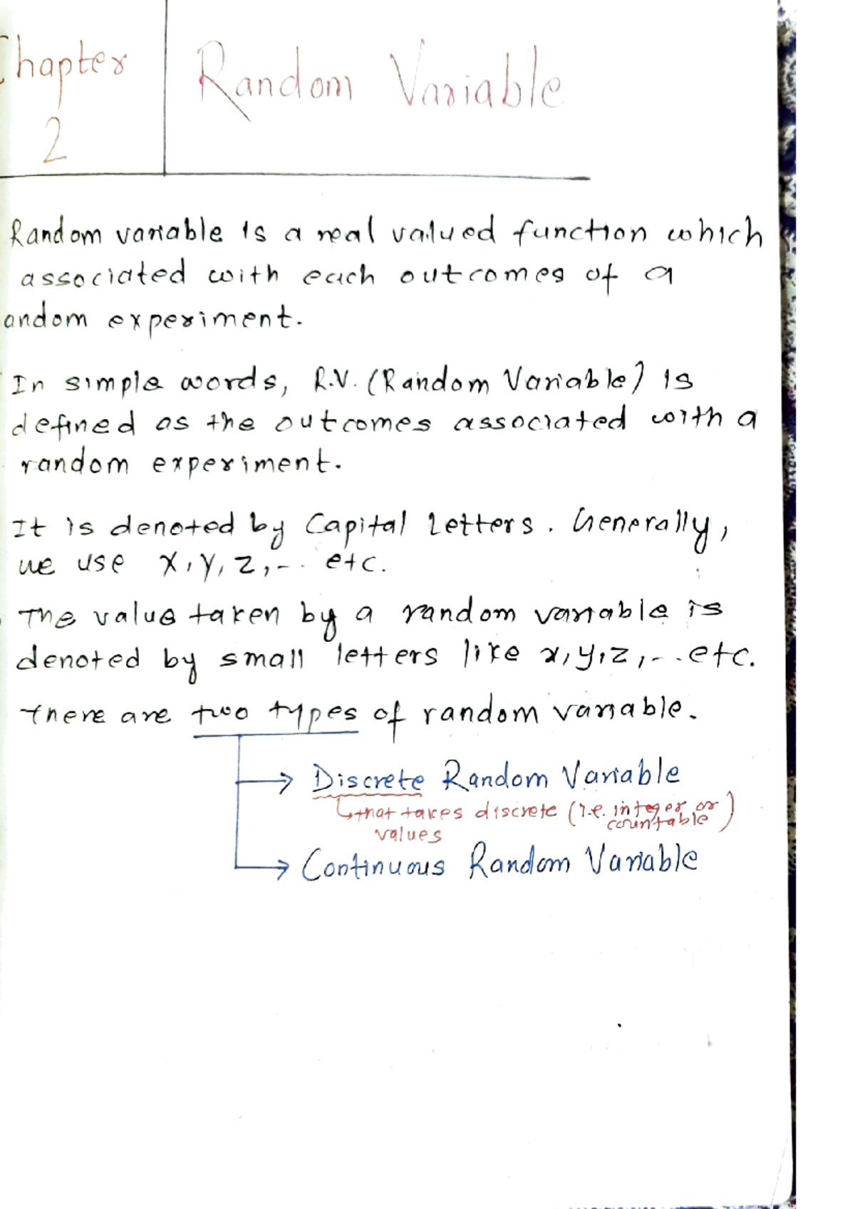 Probability and Queuing Theory - Random Variable(Chap- 2) - hapter ...