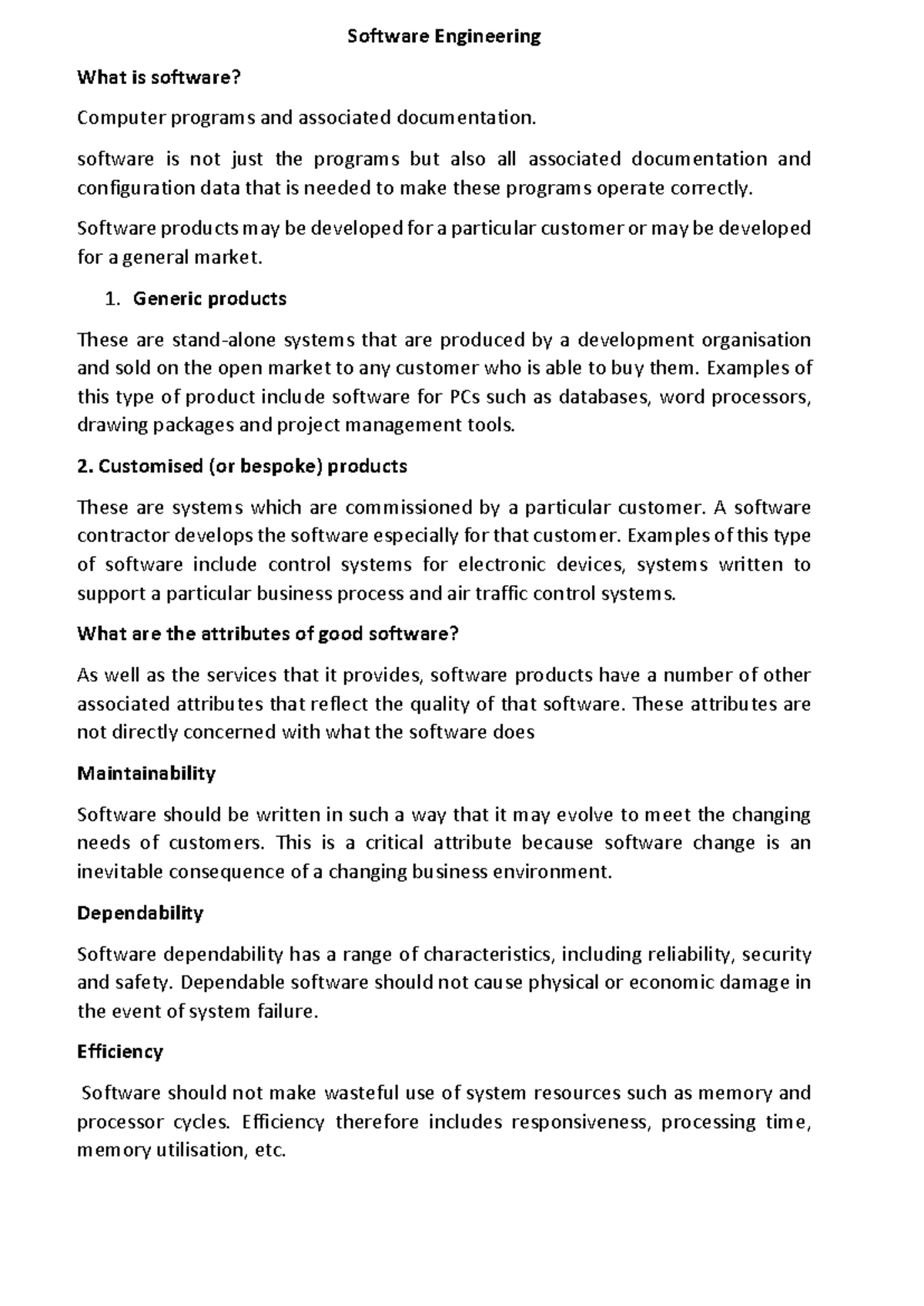 SE Complete Notes - Software Engineering What is software? Computer ...