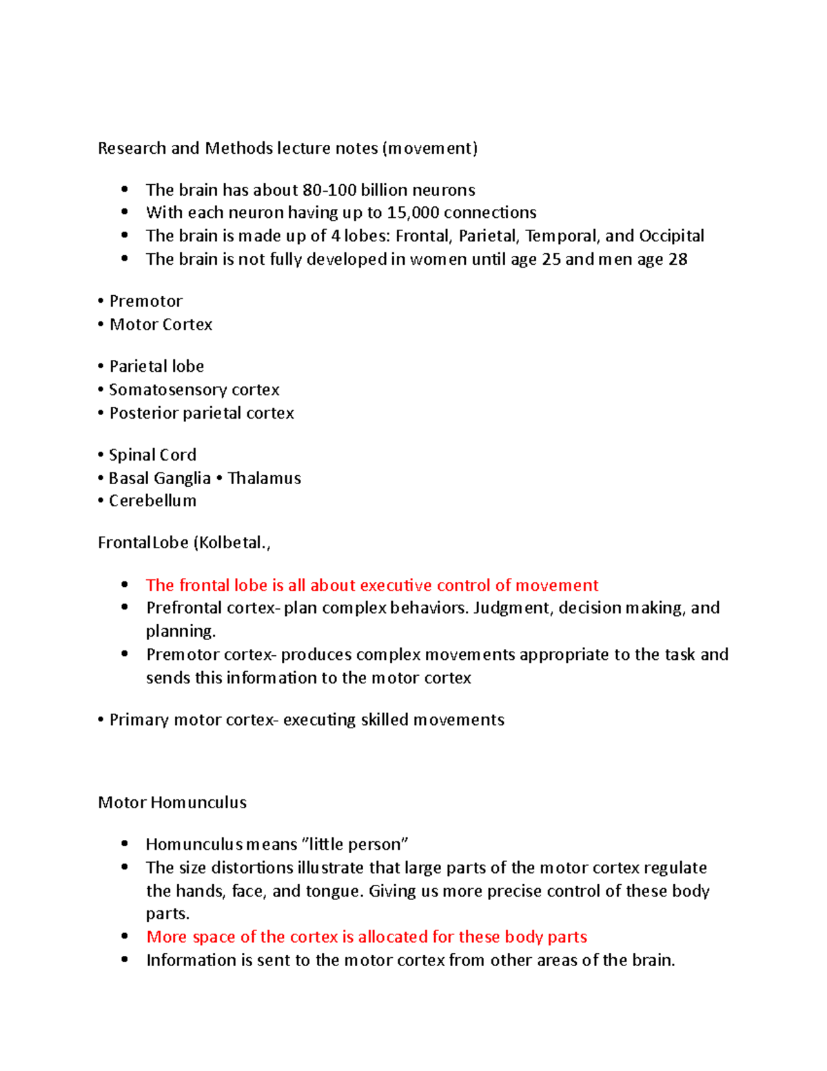 Neuro Sports lecture notes - Research and Methods lecture notes ...