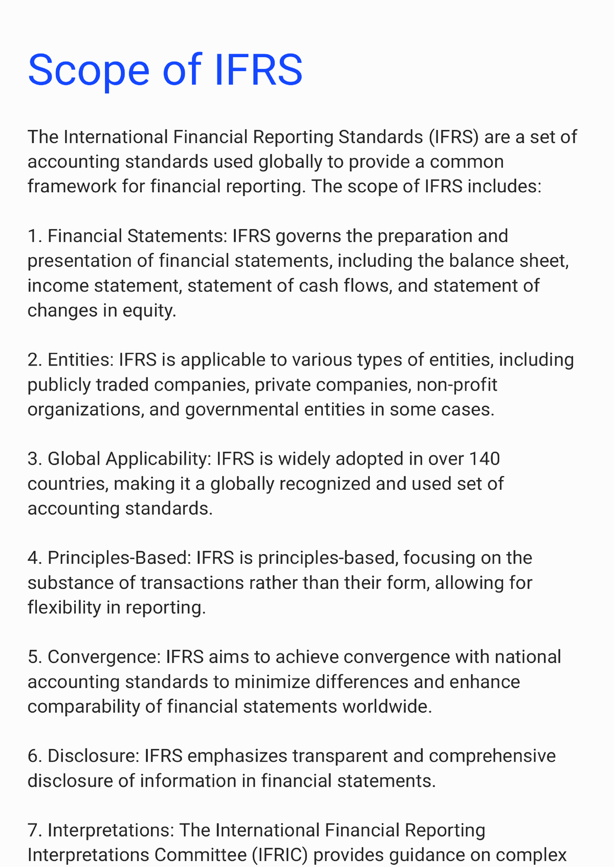 Scope Of International Financial Reporting Standards - Bachelor Of ...