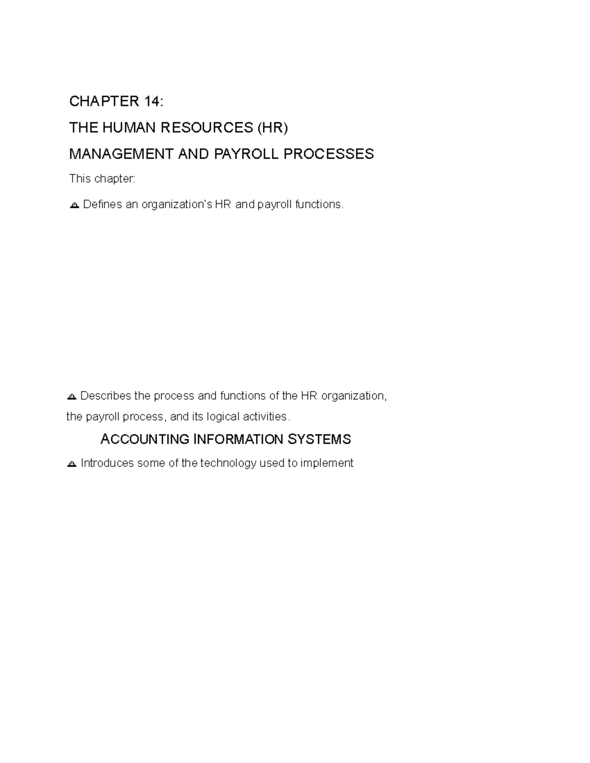 Chapter 14 acc - THE HUMAN RESOURCES (HR) MANAGEMENT AND PAYROLL ...