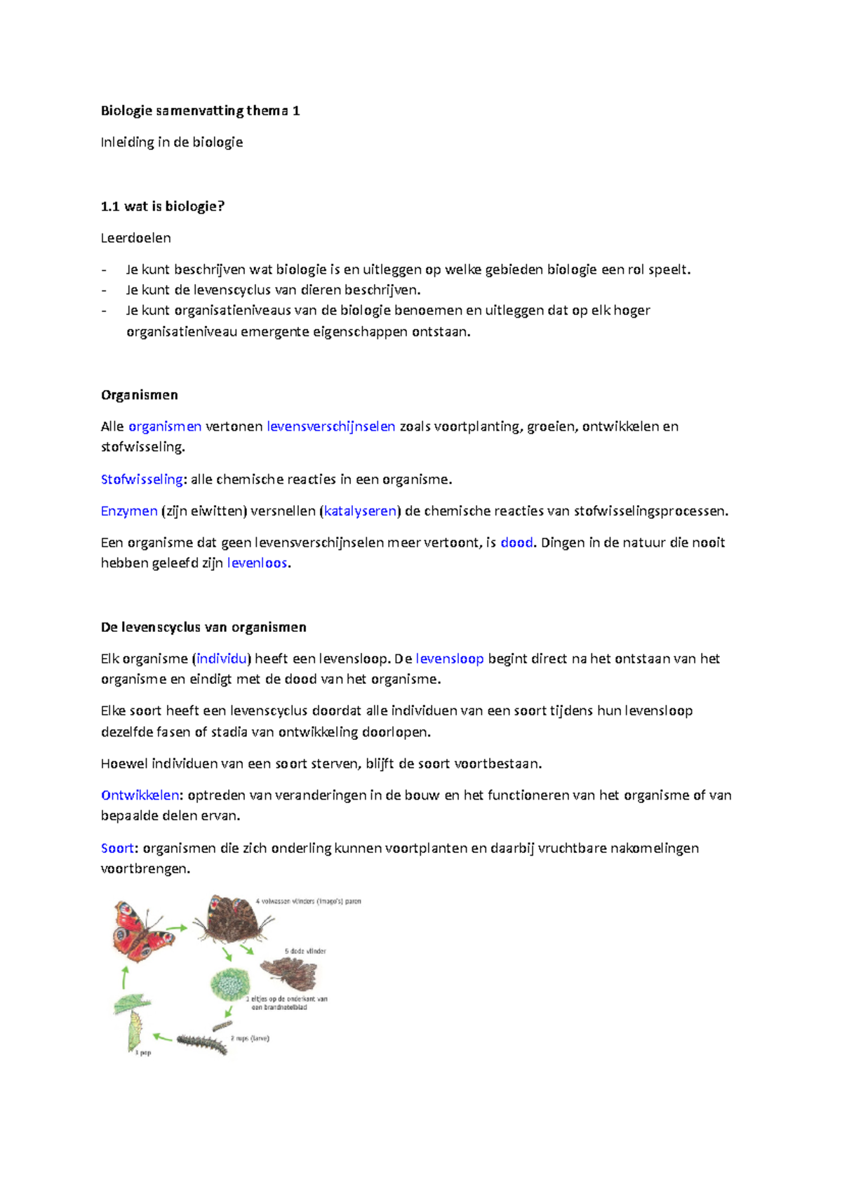 Biologie Samenvatting Thema 1 Havo 4 - Biologie Samenvatting Thema 1 ...