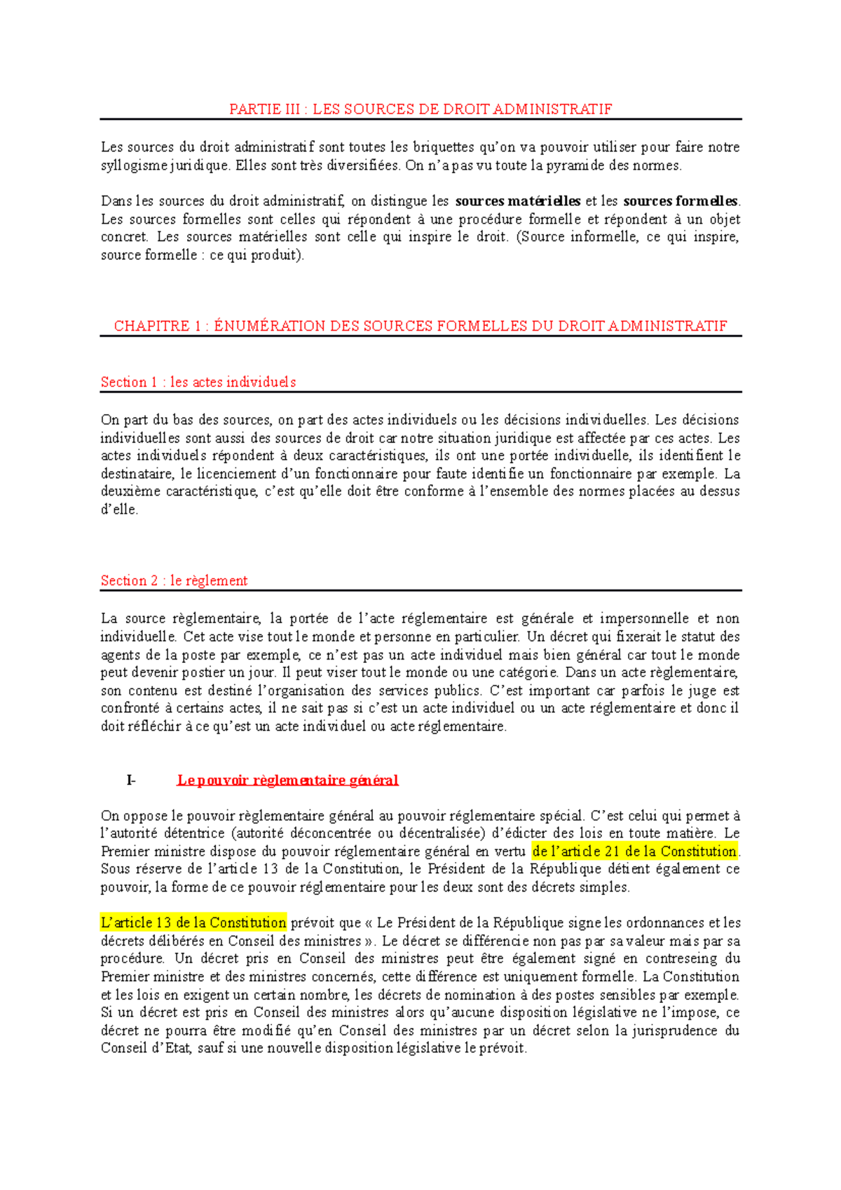 Les sources du droit administratif - PARTIE III : LES SOURCES DE DROIT ...