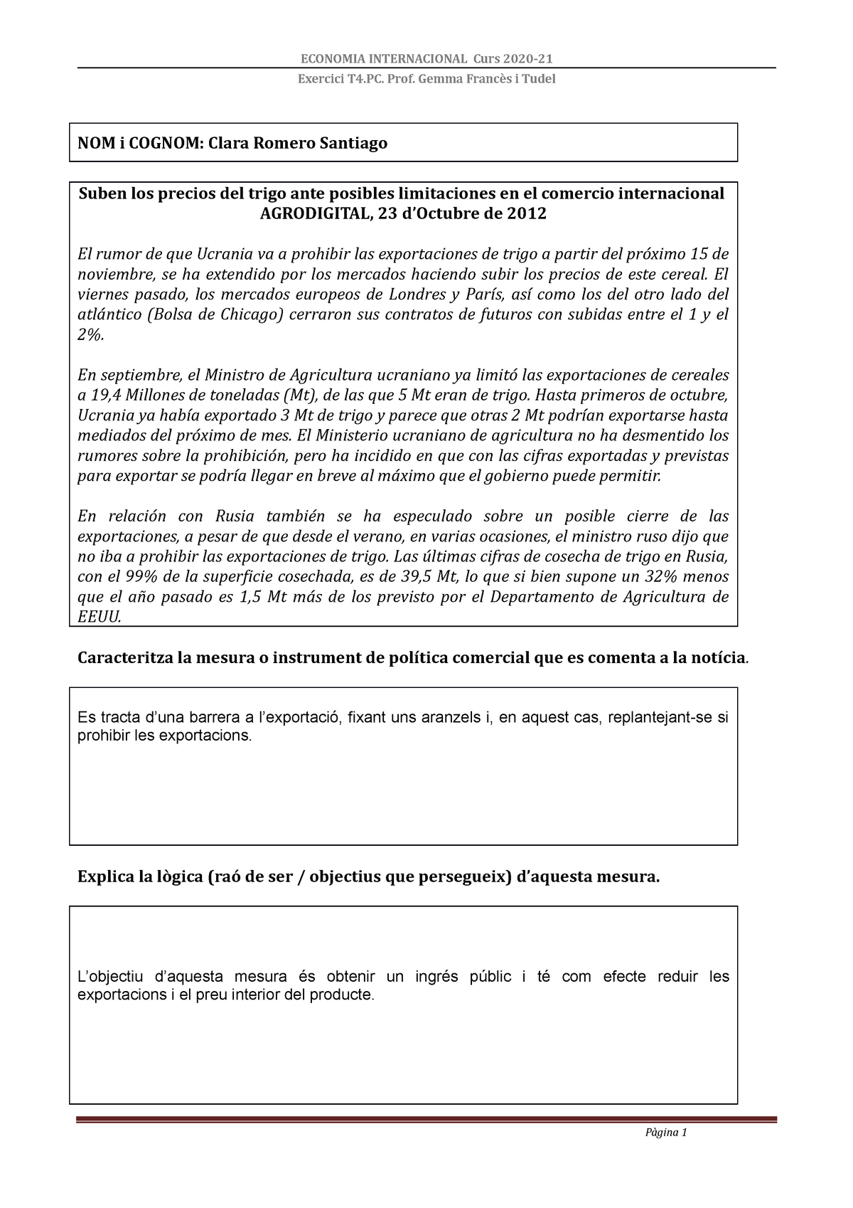 Tema 4-Exercicis Del Tema 4 Economia Internacional - Exercici T4. Prof ...