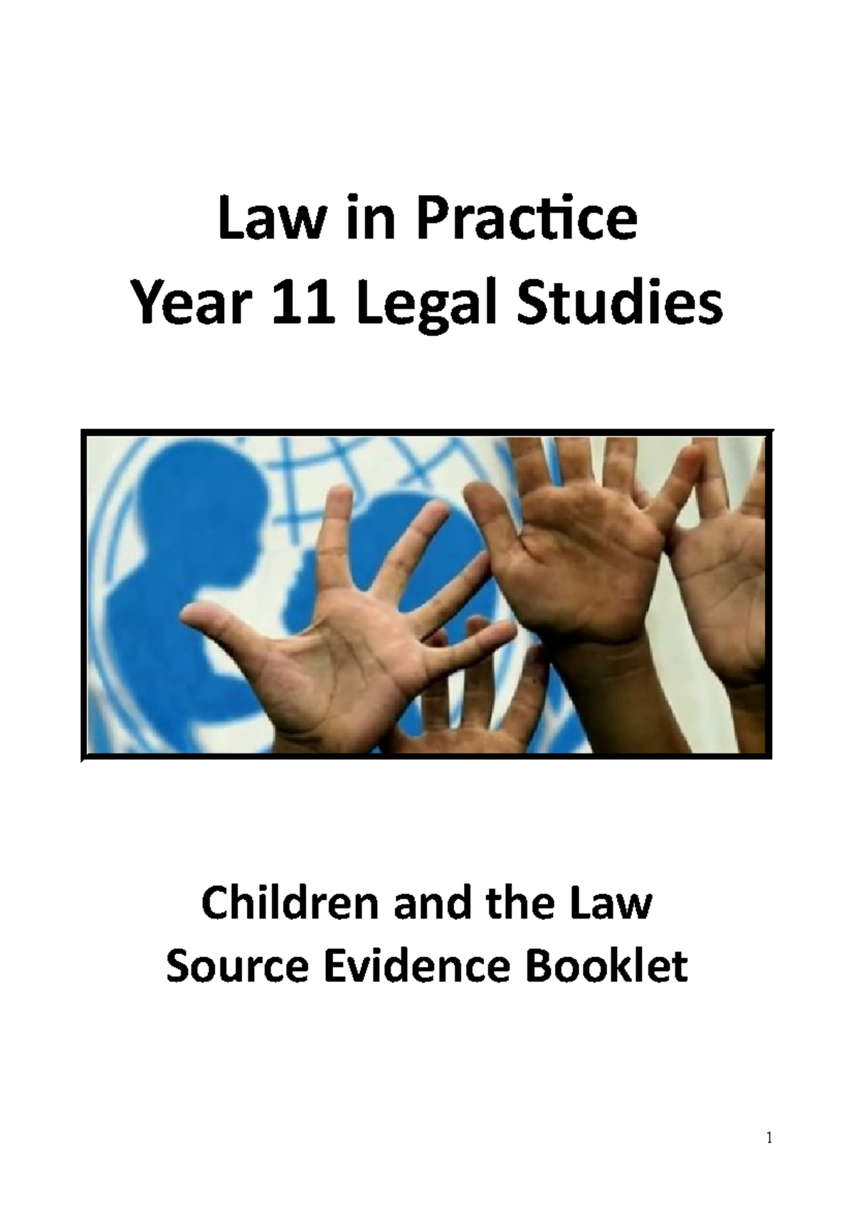 Children and the law worksheet Law in Practice Year 11 Legal Studies Children and the Law